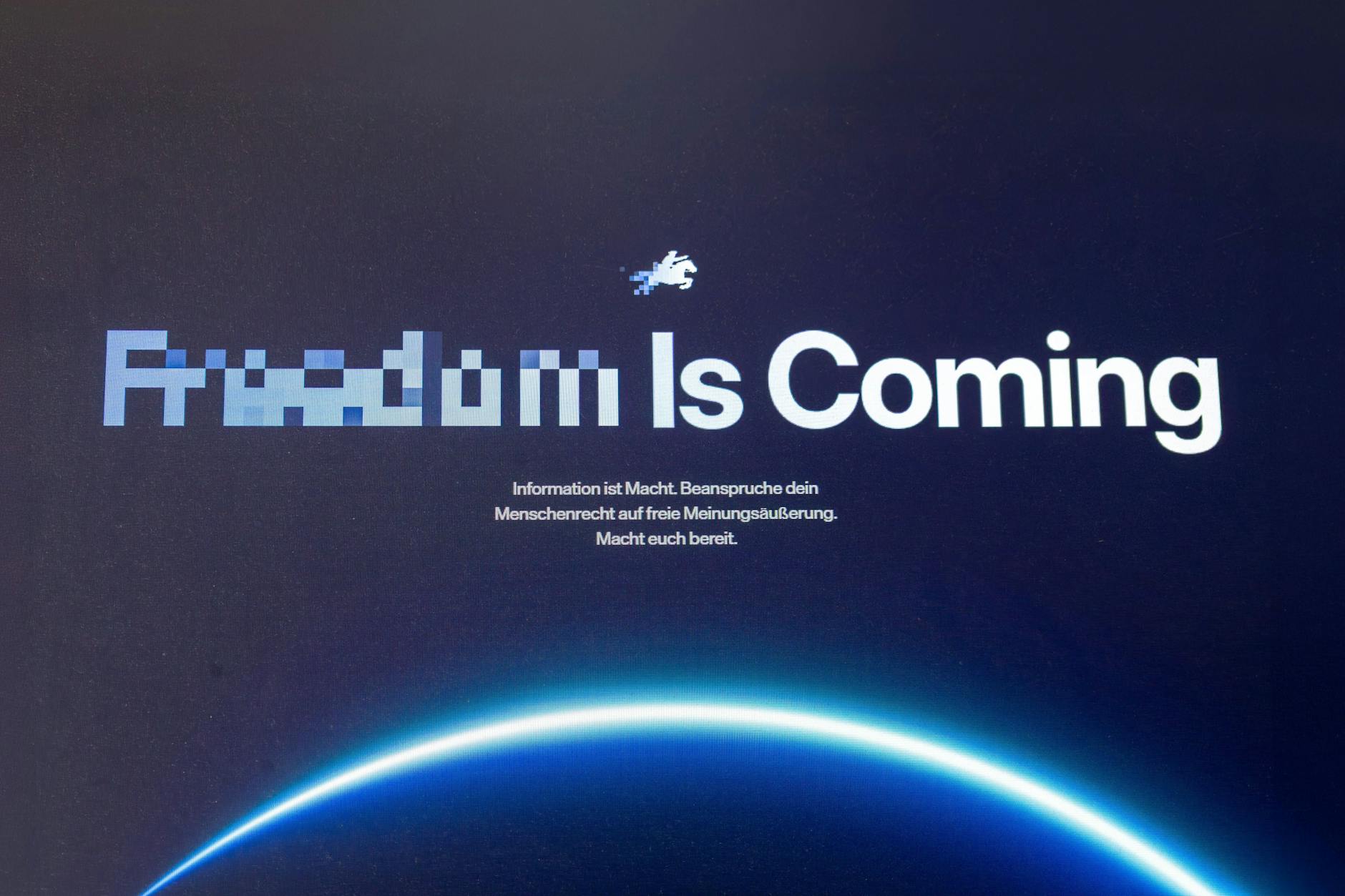 Startseite der neuen Internetseite Freedom.gov. Die USA will damit ein Portal zur Umgehung von Sperrungen von Inhalten in der EU bereitstellen.