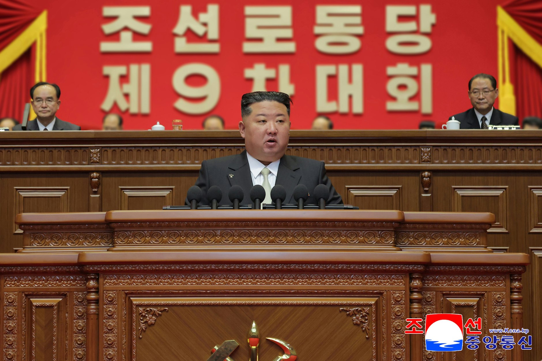 Nordkoreas Staats- und Parteichef Kim Jong-un sprach auf dem Kongress über die wirtschaftliche Entwicklung.