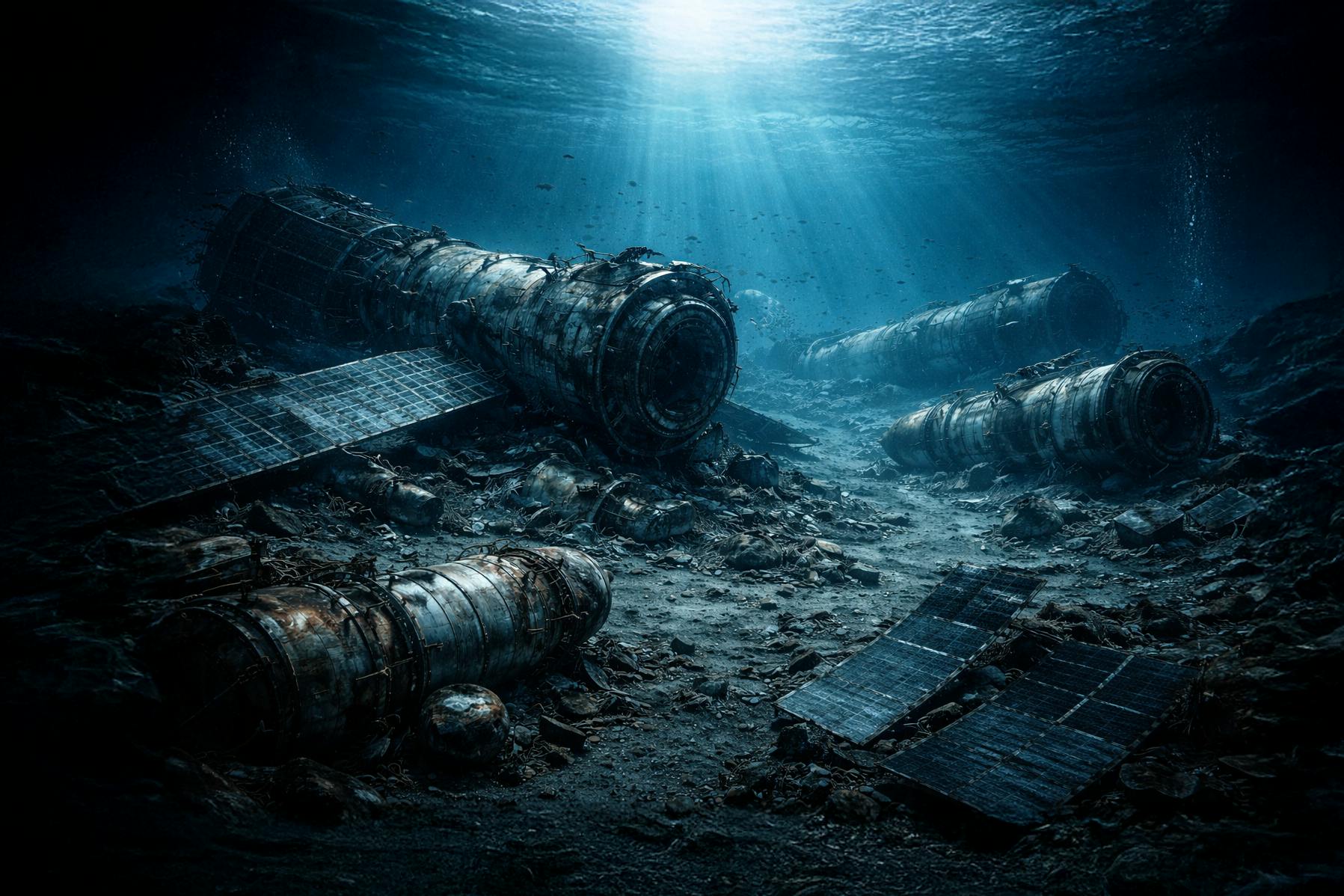 Vom Raumschifffriedhof unter Point Nemo gibt es keine Fotos. Wir haben deshalb die künstliche Intelligenz gefragt, wie es auf dem Meeresgrund aussehen könnte.