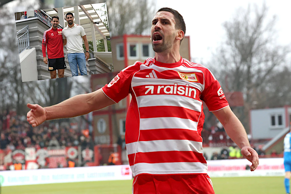 Rani Khedira (32), Vize-Kapitän des 1. FC Union Berlin, zieht mit seinem Bruder, Rio-Weltmeister Sami Khedira (38, kl. Foto von 2021), nach Bundesliga-Toren gleich.
