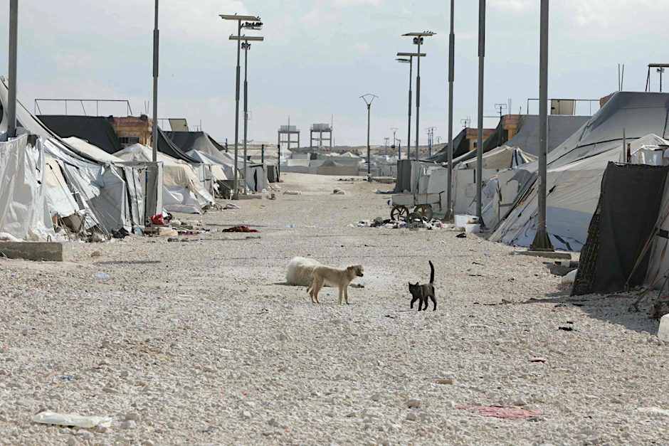 Das leere Al-Hol-Camp, das inzwischen von den syrischen Behörden im nordöstlichen Gouvernement Hasakeh Governorate geschlossen wurde.