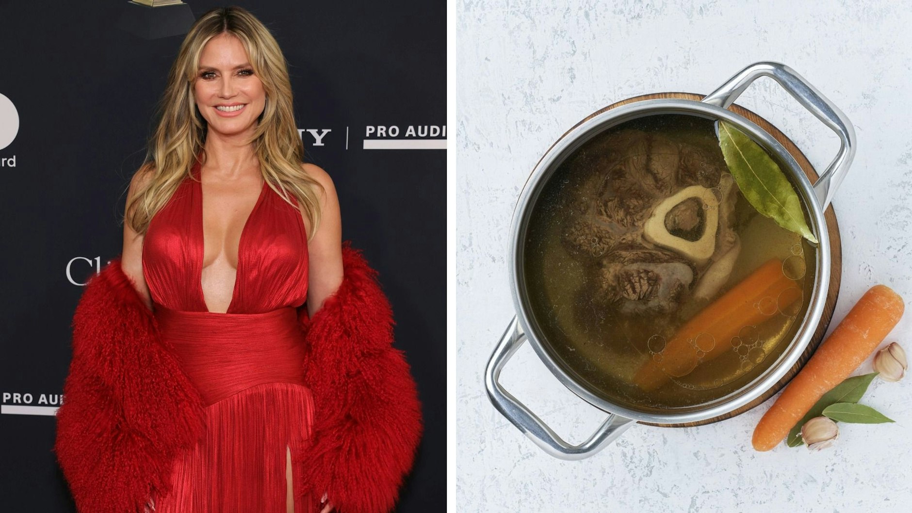 Suppenliebe: Auch Model Heidi Klum schwört auf Knochenbrühe.