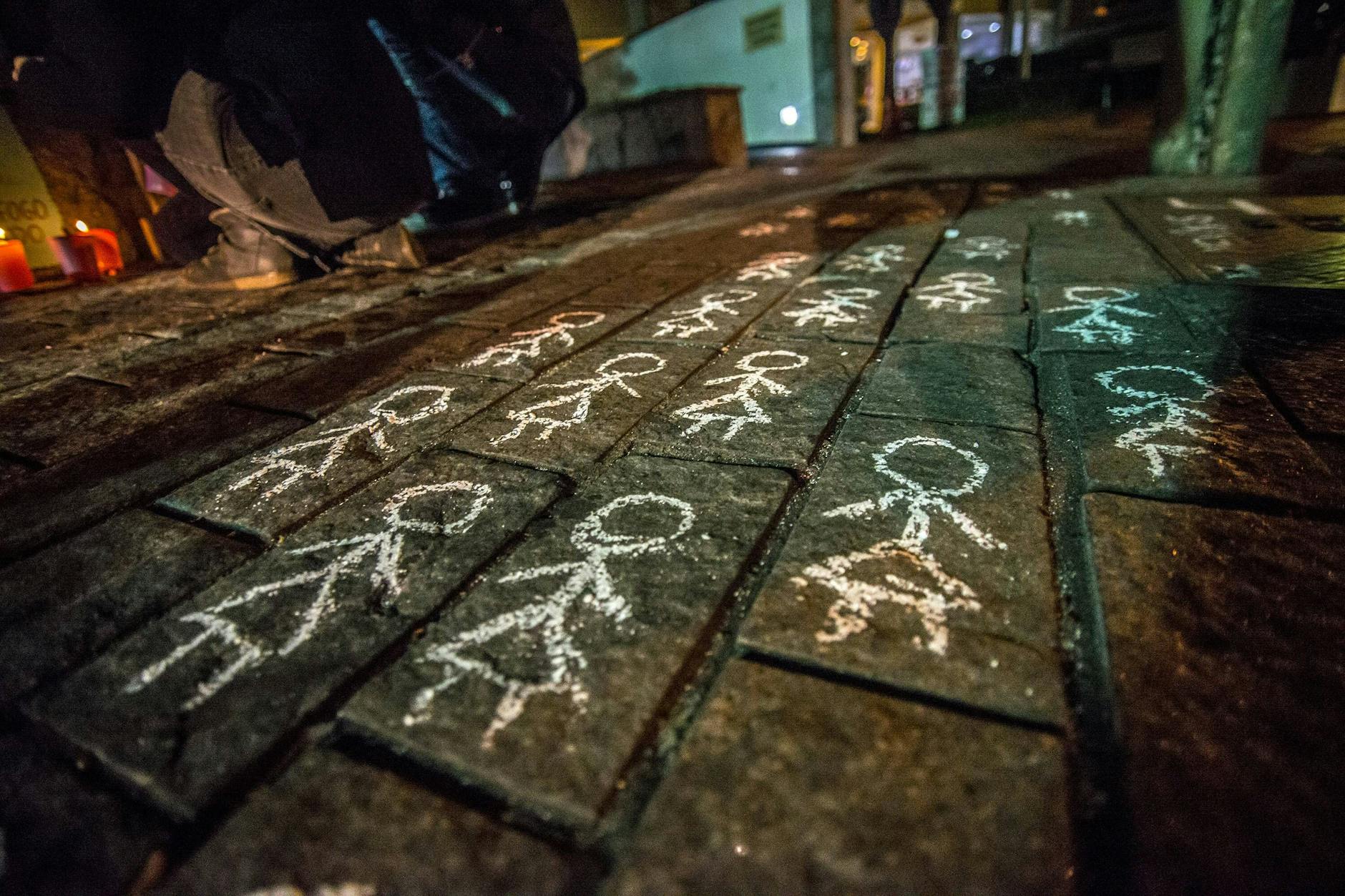 Protestaktion in Sao Paulo im Jahr 2017 gegen Femizide