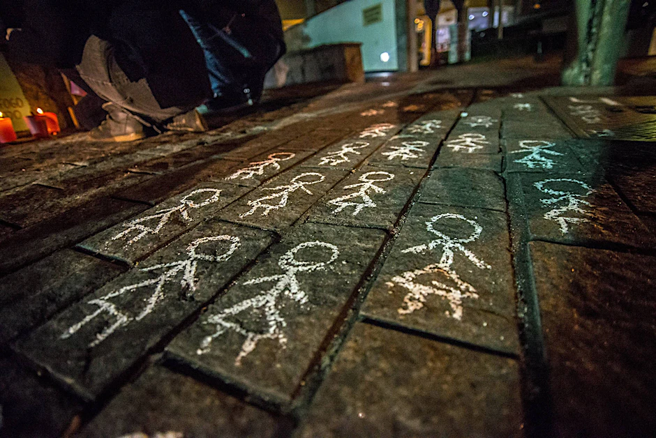 Protestaktion in Sao Paulo im Jahr 2017 gegen Femizide