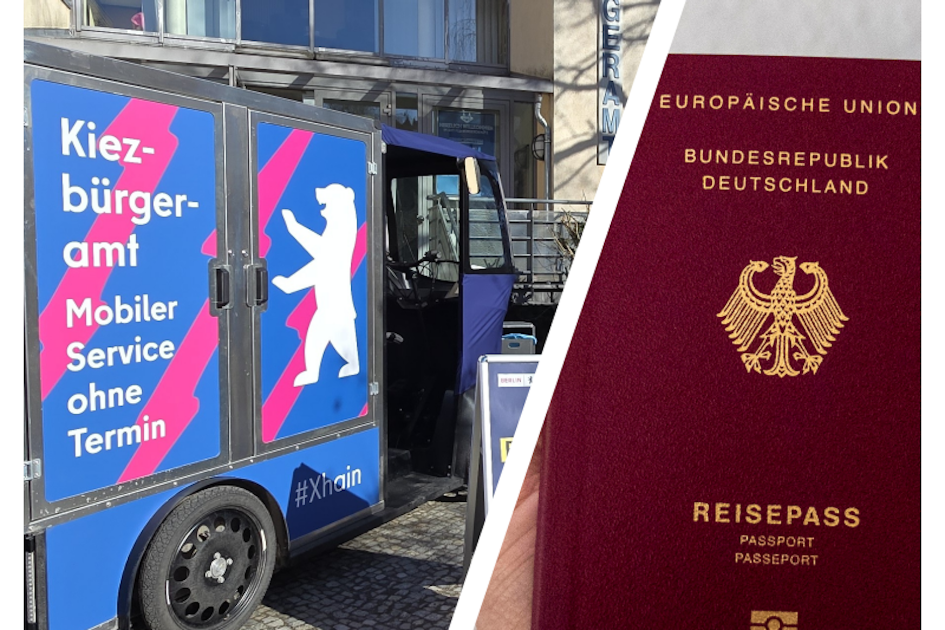 Um einen Reisepass zu beantragen, kann man in Friedrichshain-Kreuzberg nun auf das Lastenrad warten.