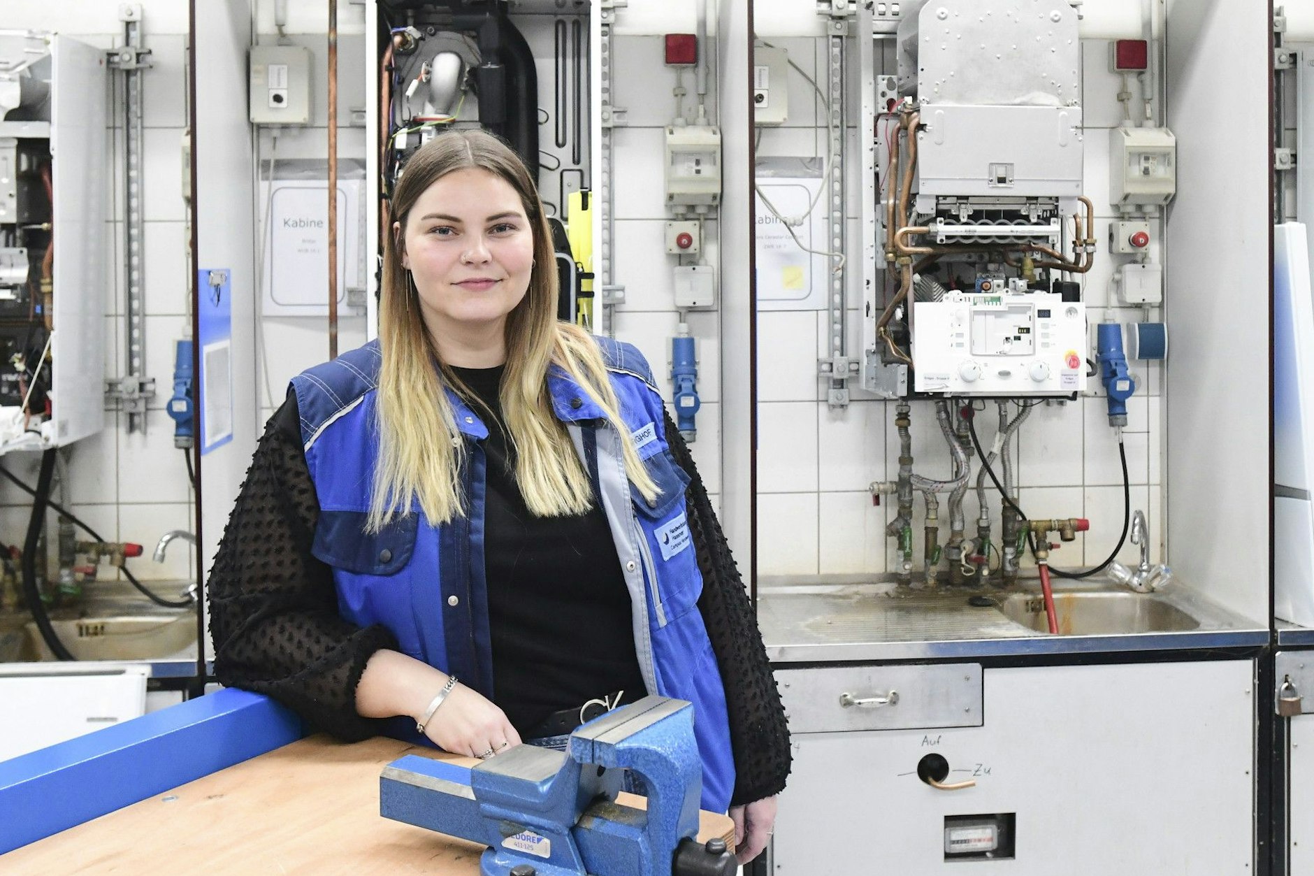 Frauen im Handwerk: Installateur- und Heizungsbaumeisterin Jasmin Burghof hat sich auf dem Bau durchgesetzt.