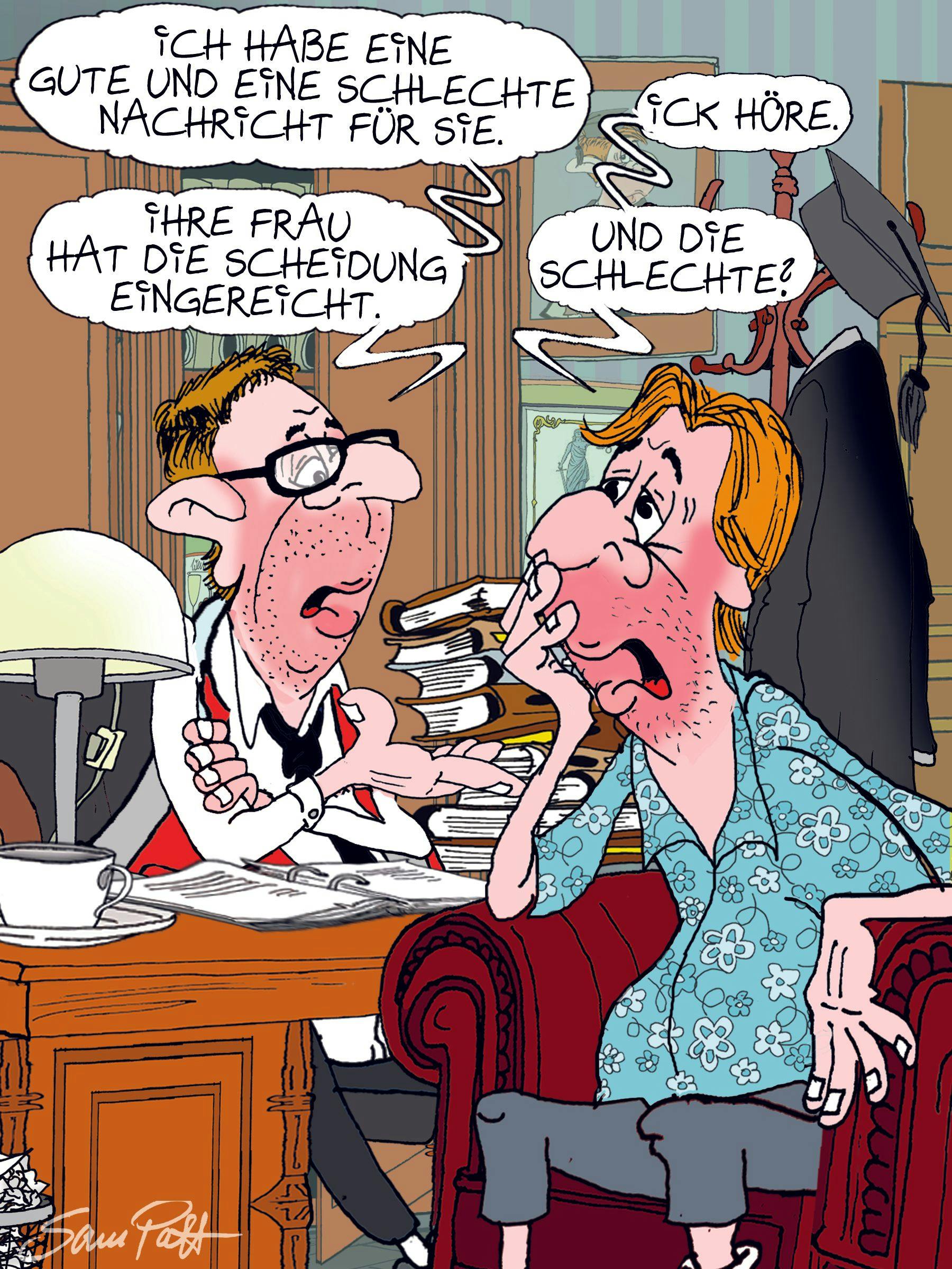 Der Cartoon des Tages kommt jeden Tag von unserem Zeichner Sam Paff aus Berlin. Er verzaubert Sie jeden Tag mit seinen kleinen Kunstwerken mit besonderem Berliner Humor.