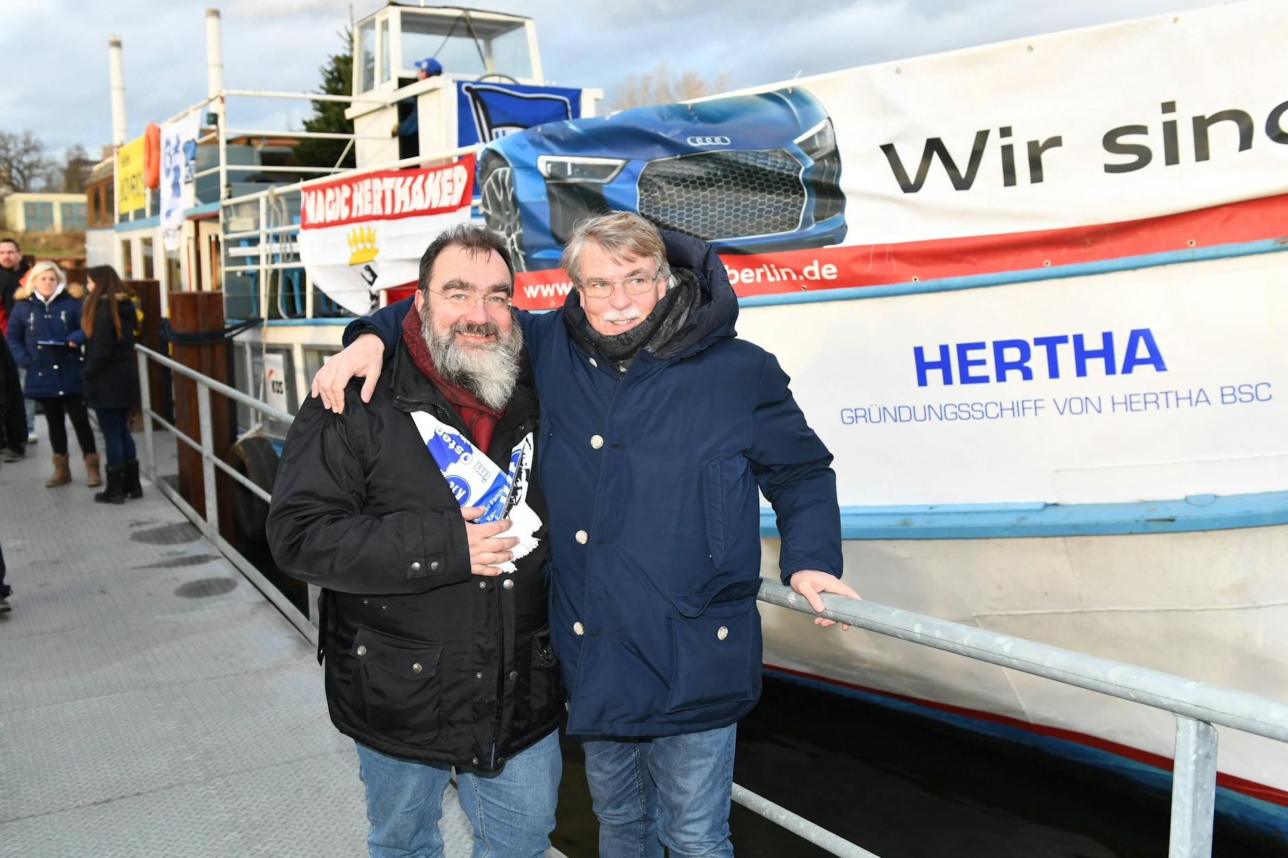 Die früheren Hertha-Präsidiumsmitglieder Ingmar Pering und Christian Wolter initiierten vor zehn Jahren den Rückkauf des Hertha-Schiffes.