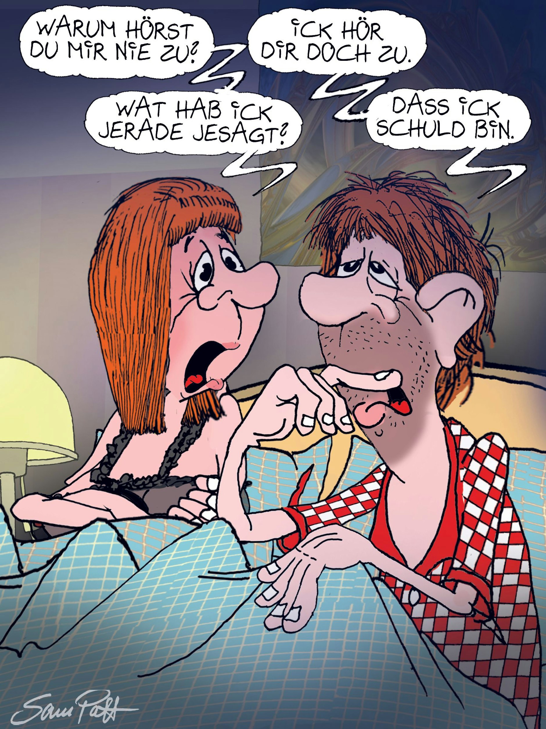 Der Cartoon des Tages stammt täglich von unserem Berliner Zeichner Sam Paff. Mit seinen liebevoll gestalteten Mini-Kunstwerken und einer ordentlichen Portion Berliner Humor sorgt er jeden Tag für gute Laune.