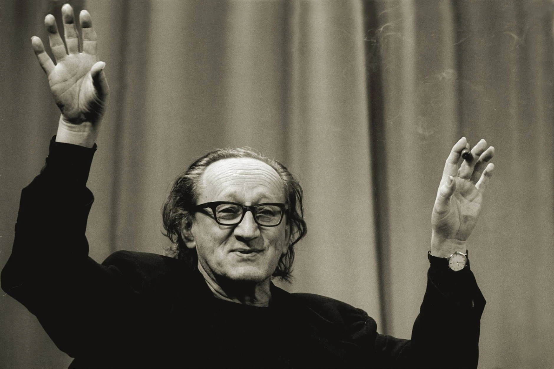 Heiner Müller in der Literaturwerkstatt Berlin im Januar 1994  