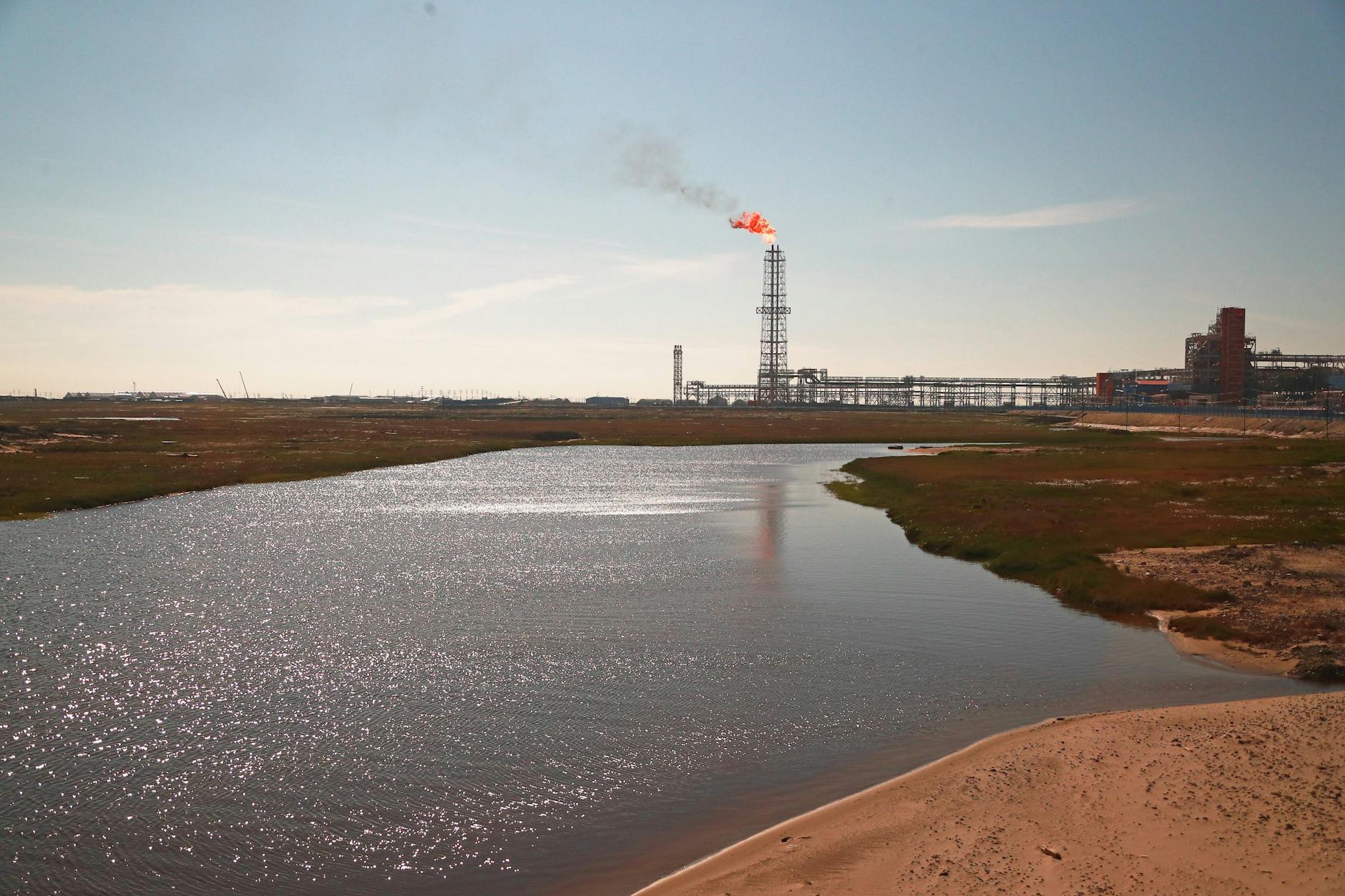 Die Yamal-LNG-Anlage in Sabetta im Süd-Tambey-Feld auf der Jamal-Halbinsel in der russischen Arktis