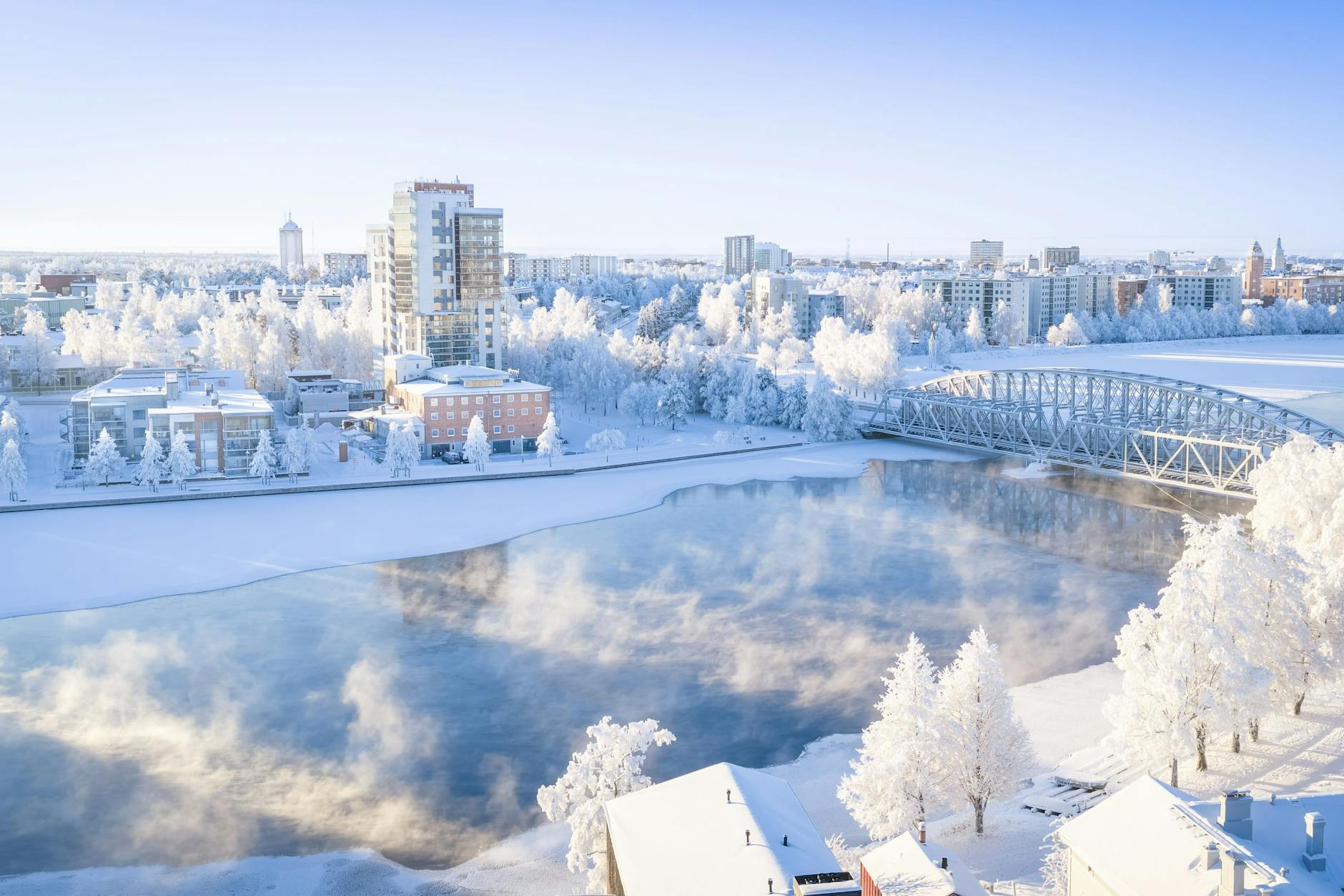 So geht Winter: Oulu am Bottnischen Meerbusen liegt am 65. Breitengrad und ist eine der nördlichsten Großstädte der Welt.