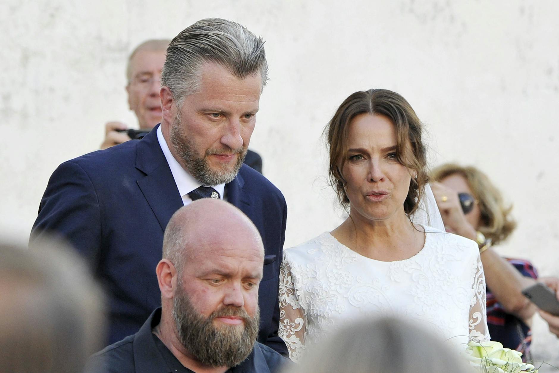Désirée Nosbusch und Tom Bierbaumer bei der Hochzeit in Italien im Jahr 2018.