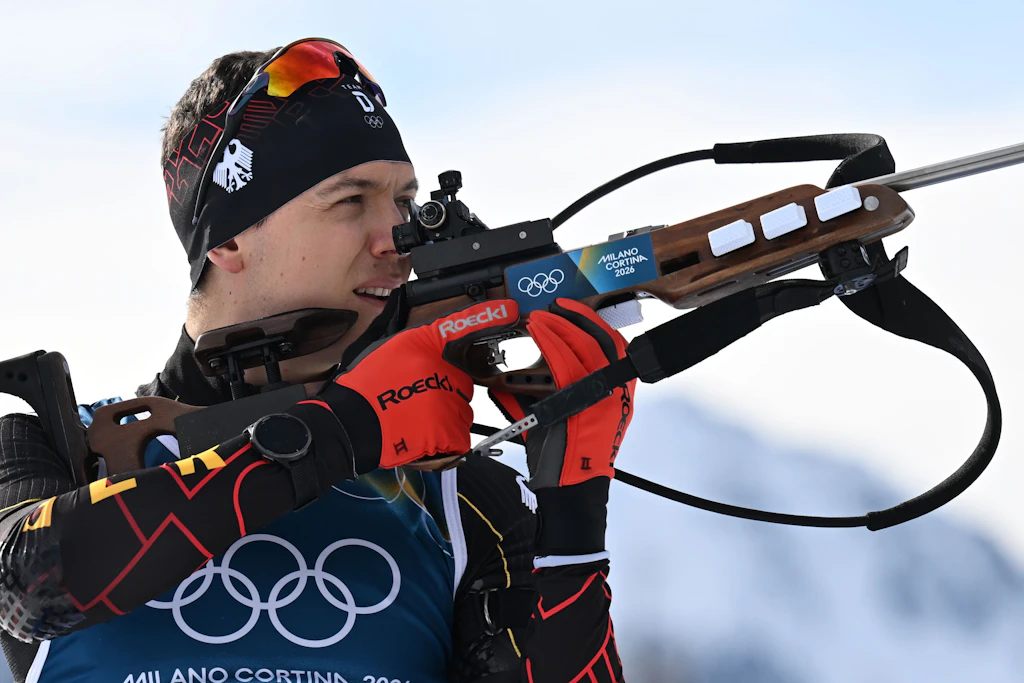 Justus Strelow aus Dippoldiswalde: Der Biathlet holte mit dem deutschen Mixed-Team Olympia-Bronze.