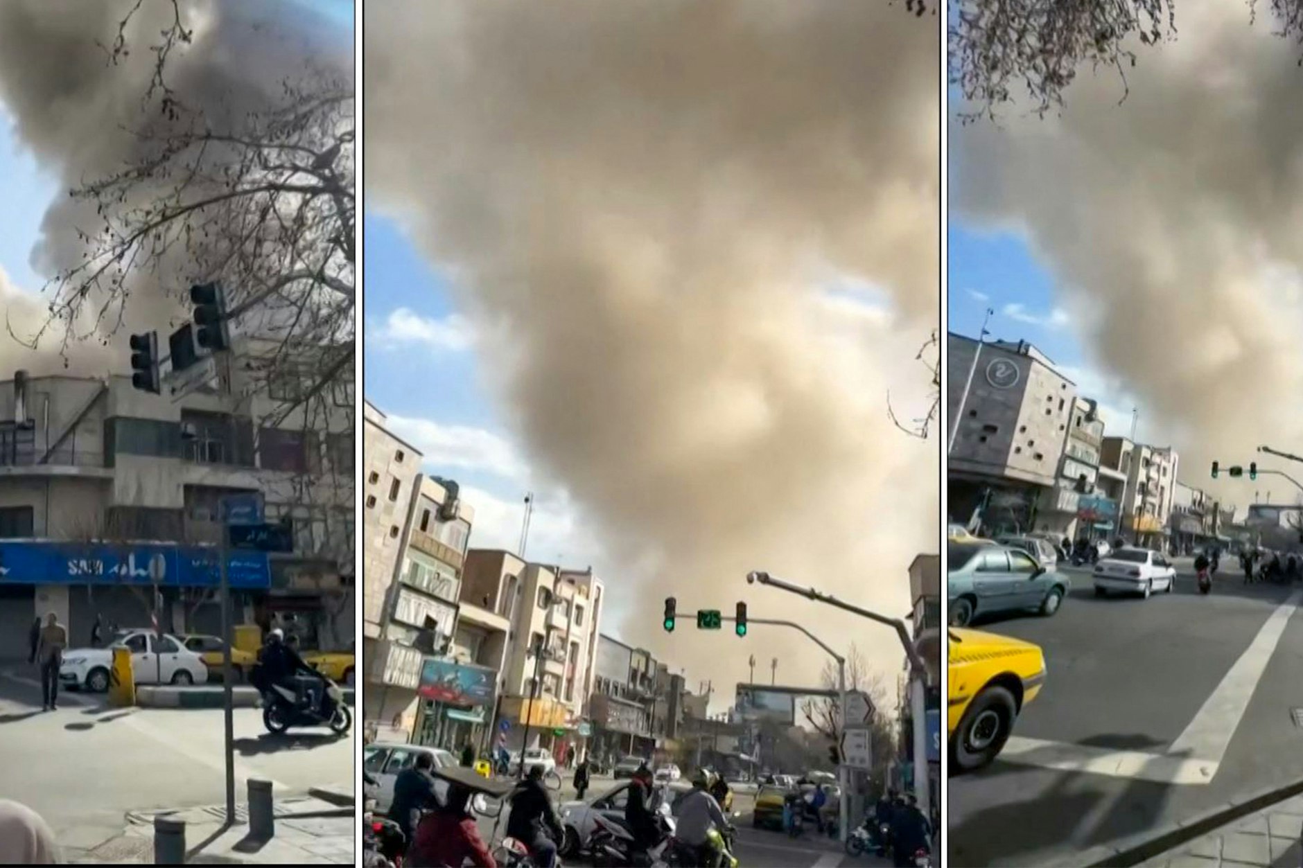 Bilder in den sozialen Medien zeigen Rauchsäulen über Teheran.