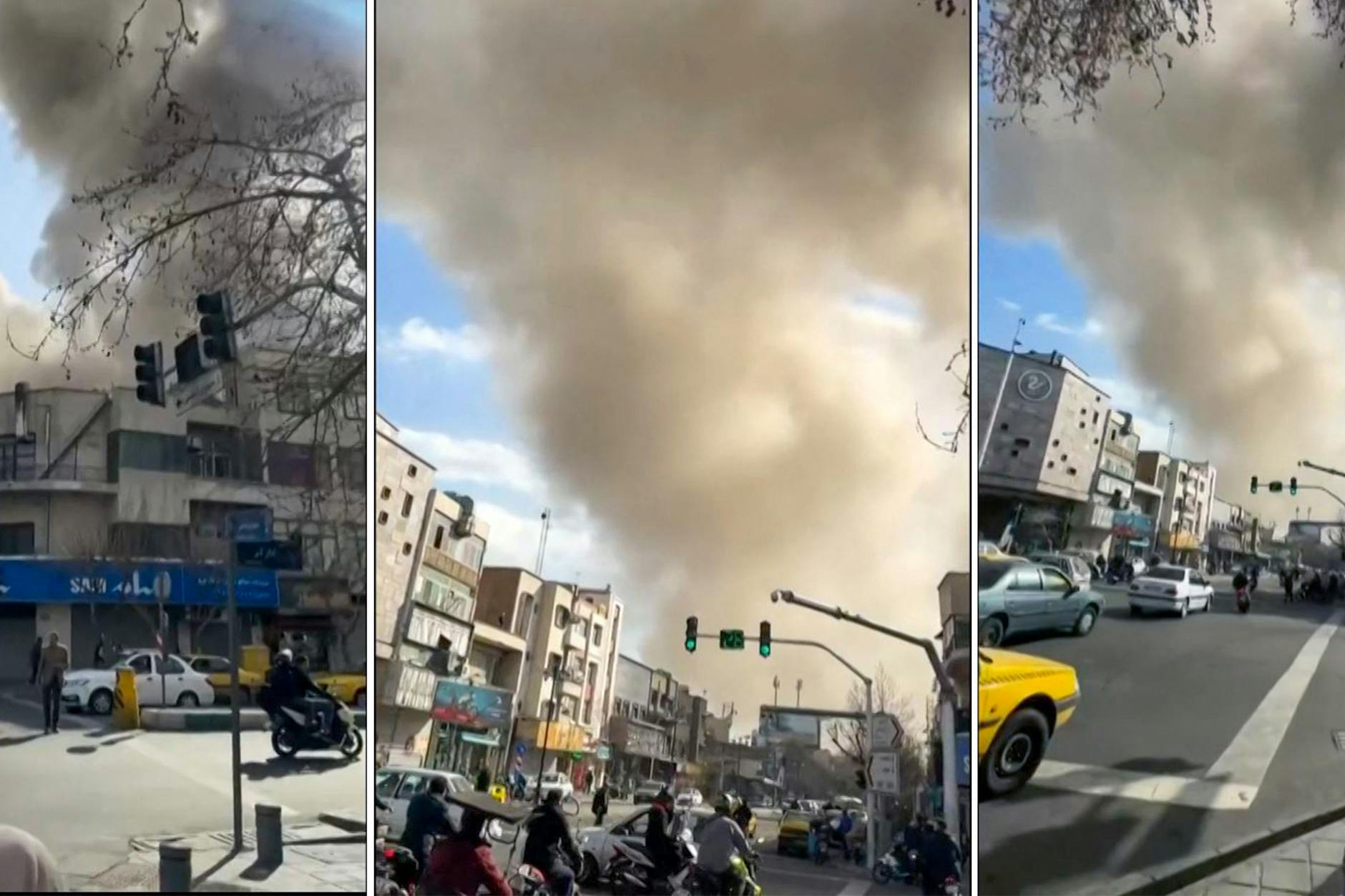 Gleich an mehreren Stellen schlugen Raketen in Teheran ein.
