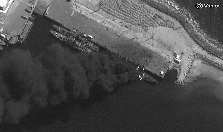 Eine zerstörte iranische Marinebasis nach dem gemeinsamen Angriff der USA und Israels.