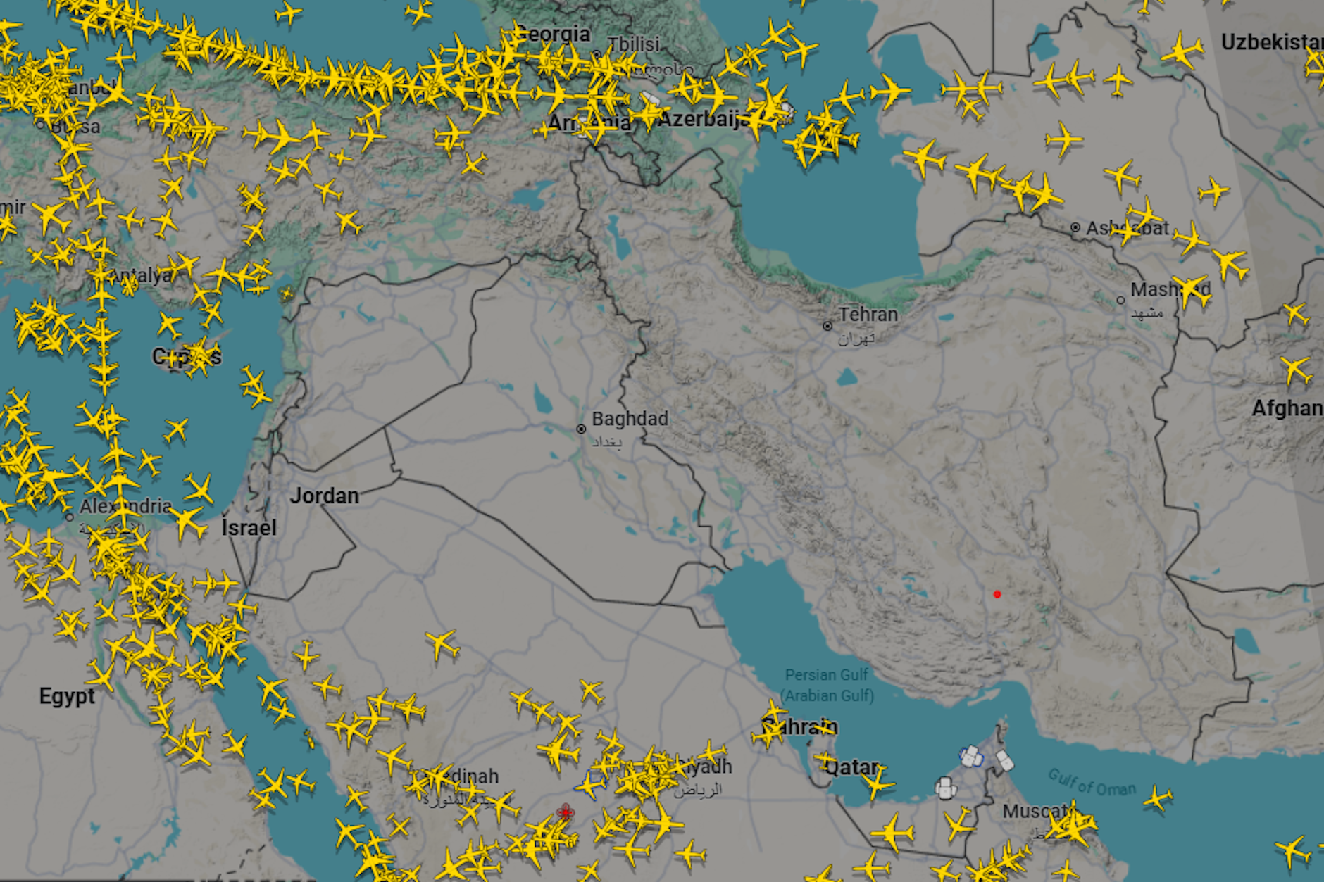 Flugzeuge meiden die Konfliktregion.