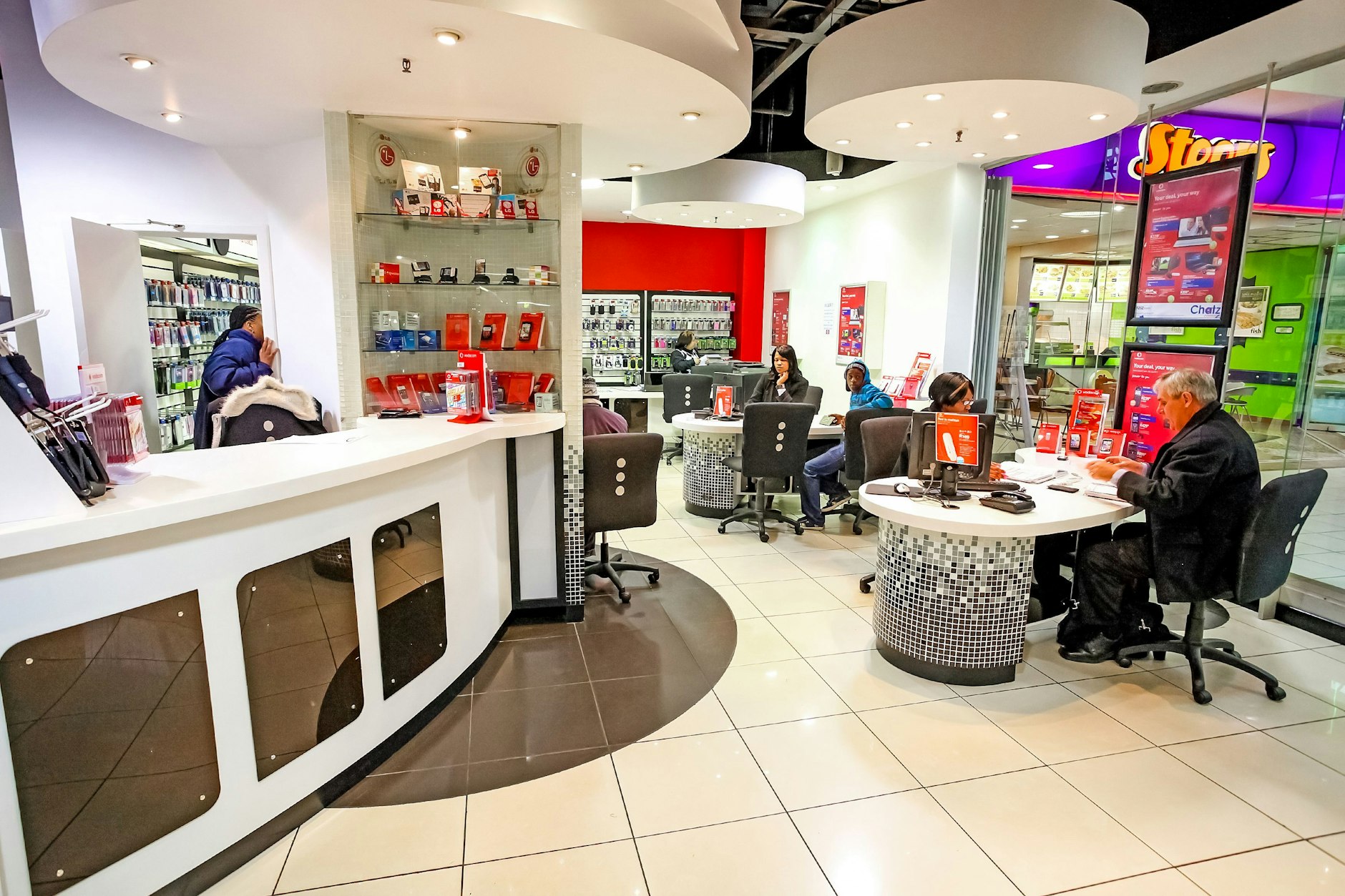 Filiale von Vodaphone in Johannesburg.