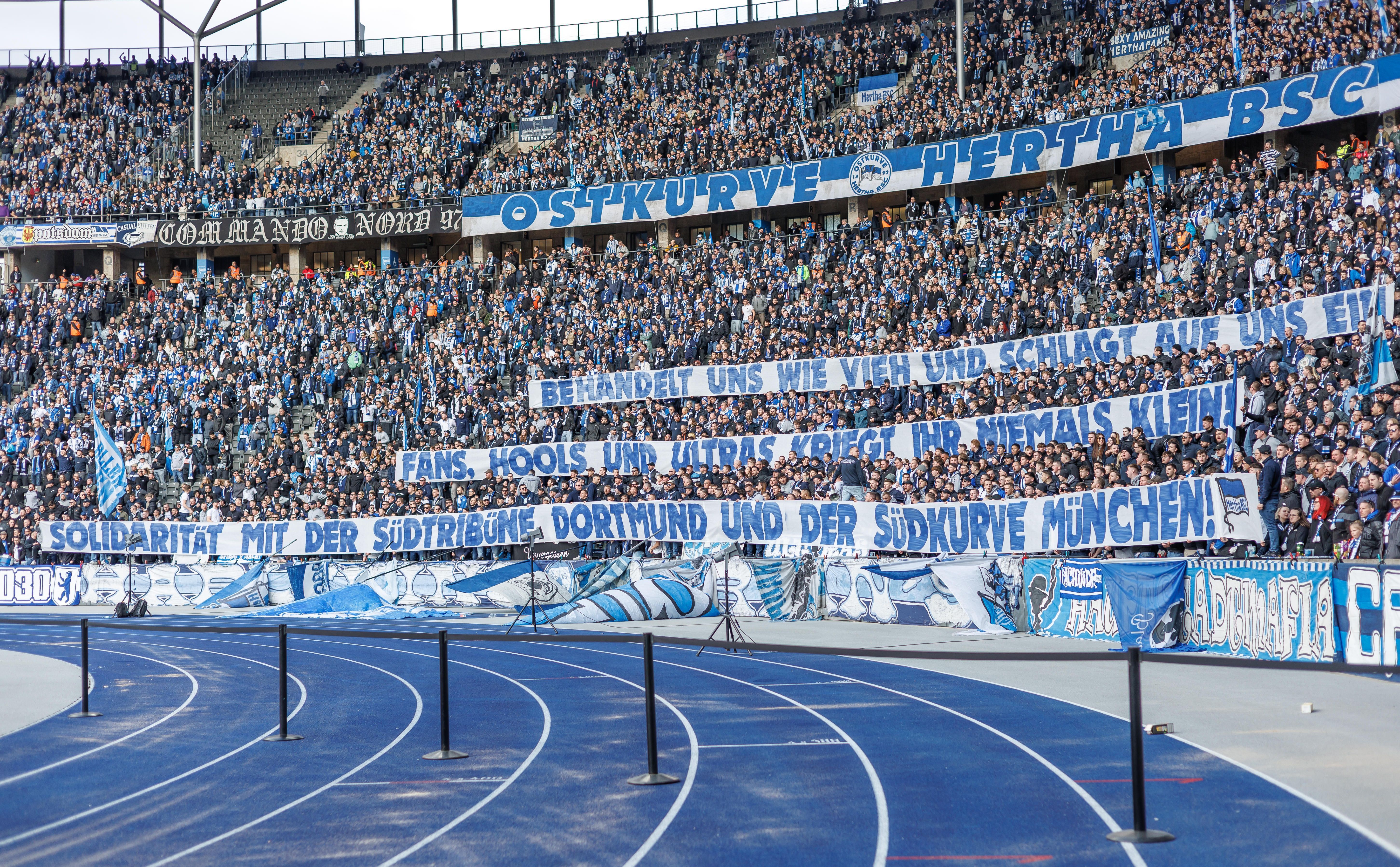 „Ihr kriegt uns nicht klein“: Hertha BSC steht zu Bayern- und BVB-Ultras