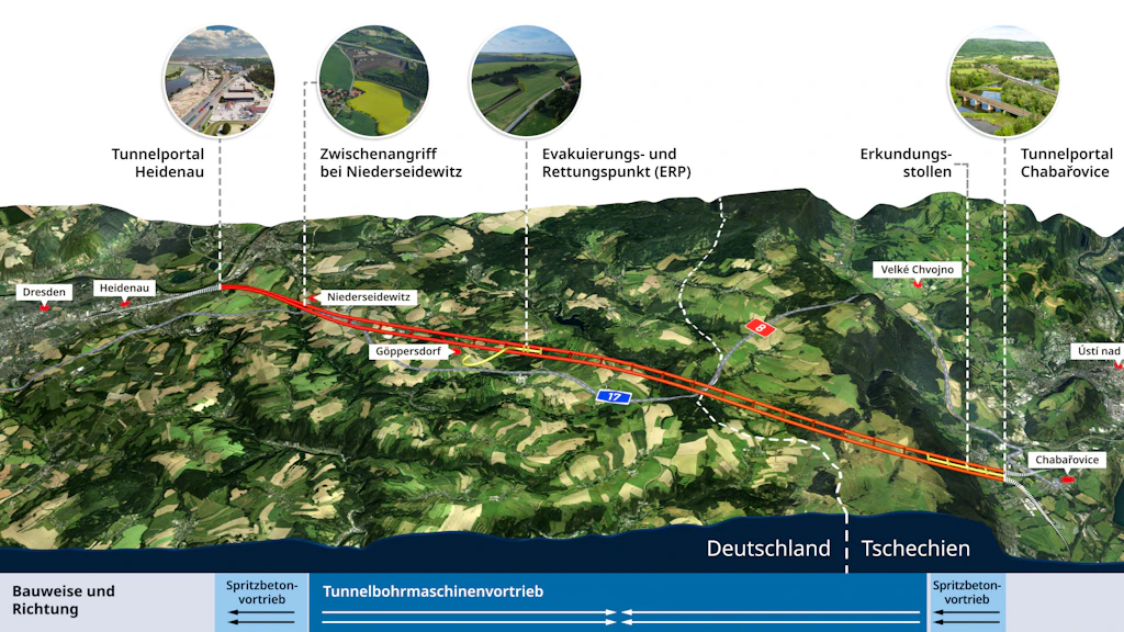 Der geplante Eisenbahntunnel soll 30 Kilometer lang werden: Frühestens 2039 soll das Bauwerk fertig werden.