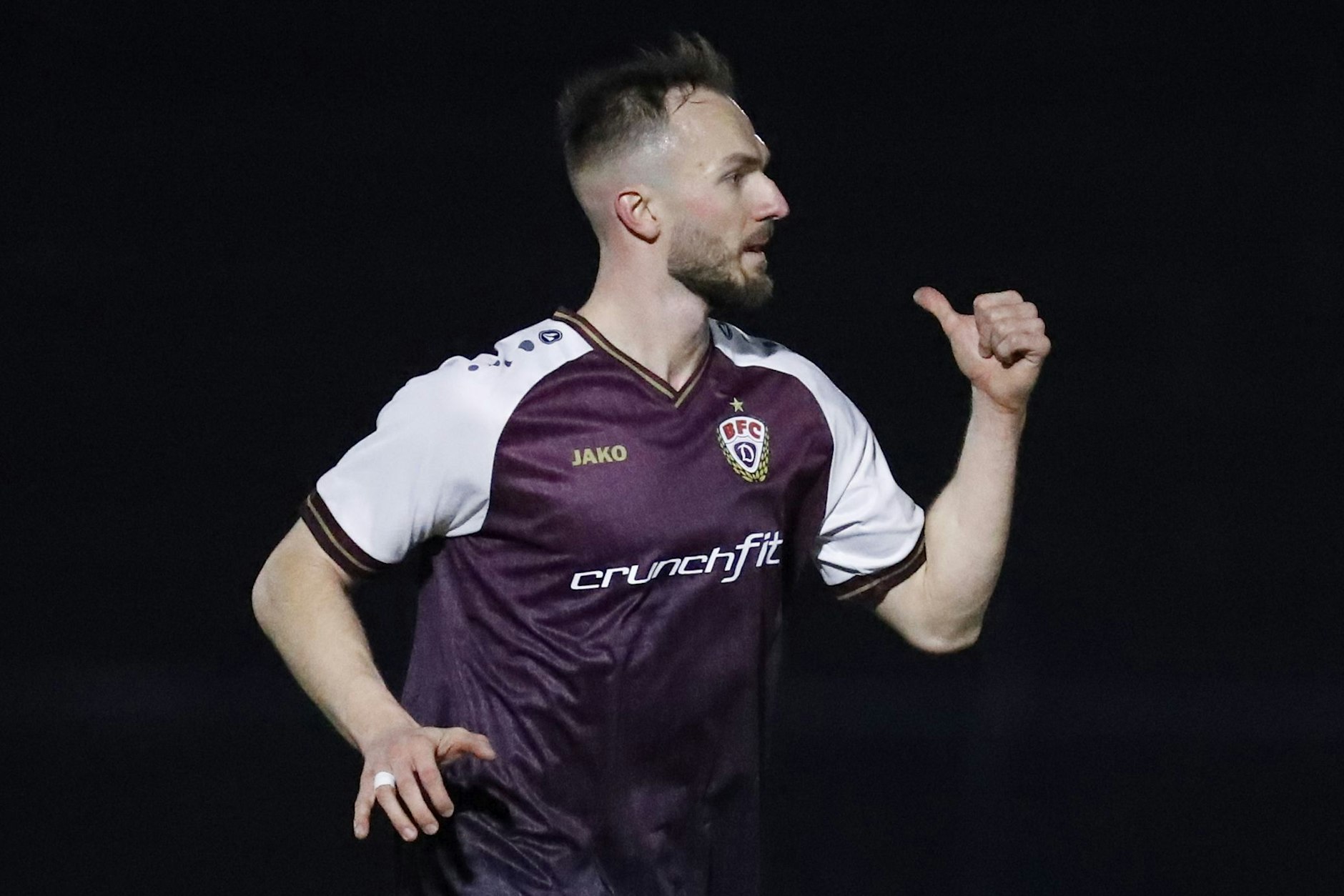 Tobias Gunte, Abwehrchef des BFC Dynamo, ist voll auf das Spiel gegen den BFC Preussen fokussiert.