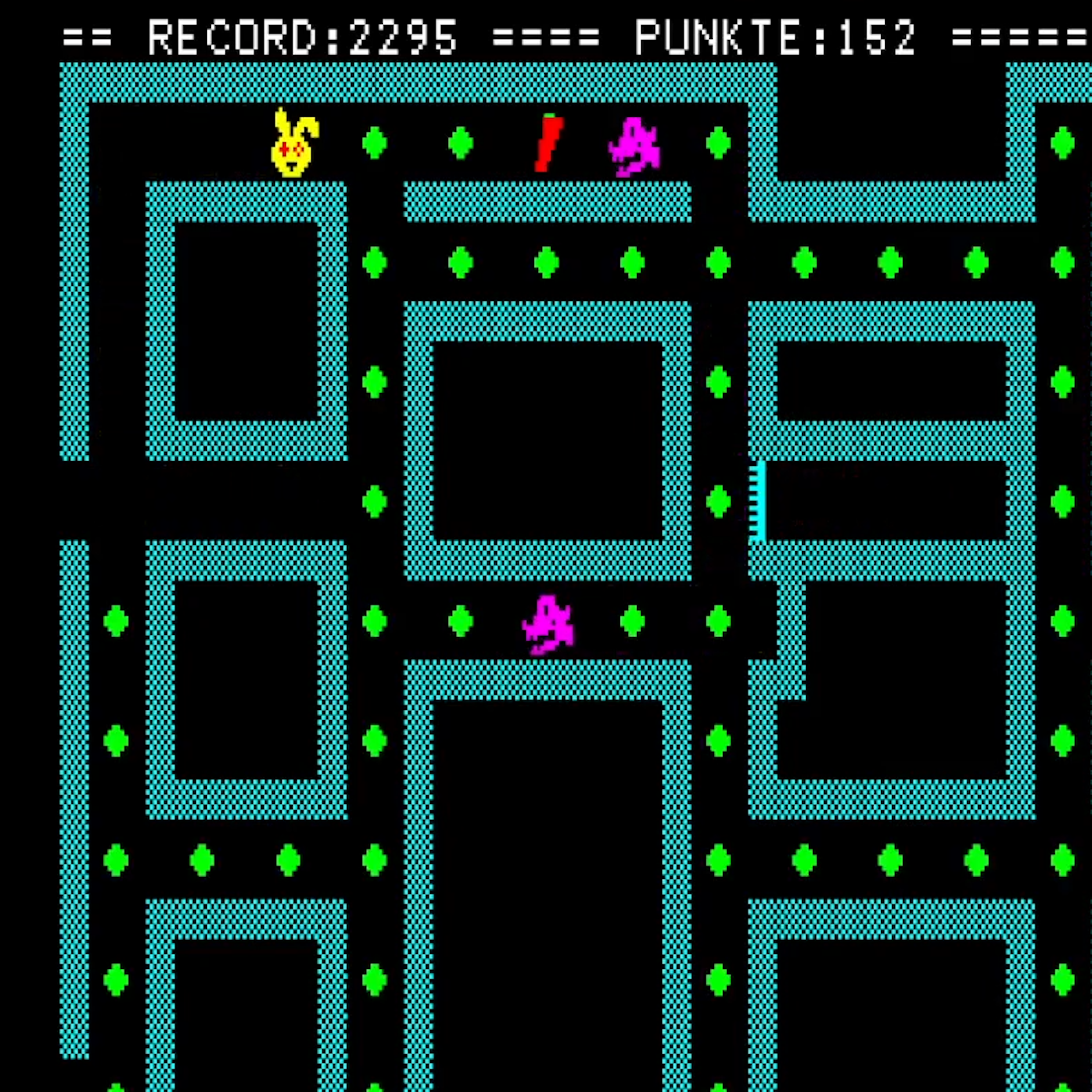 Je weiter der Spieler bei „Hase und Wolf“ auf dem Poly-Play kam, desto mehr Wölfe tauchten auf dem Spielfeld auf.