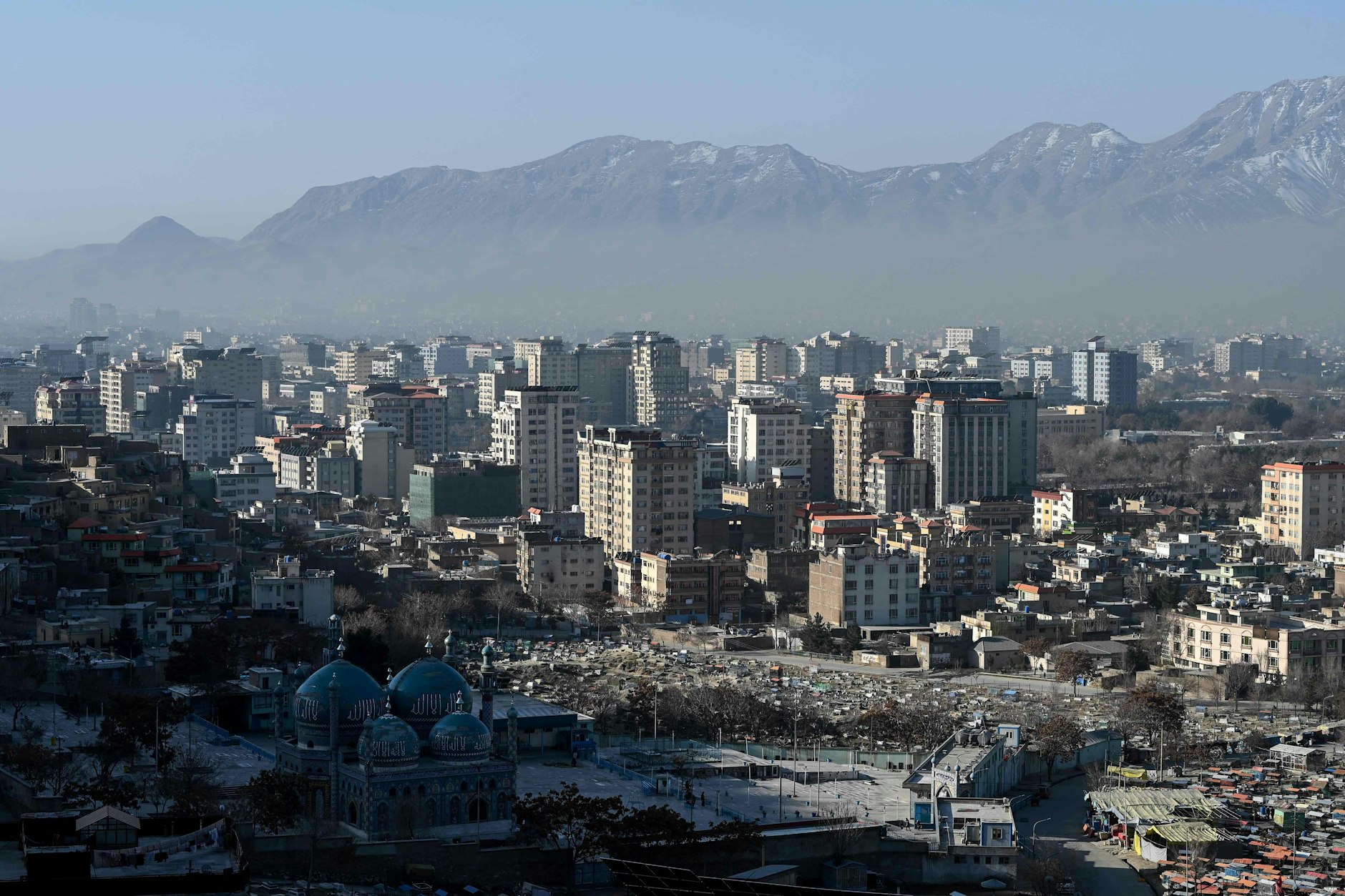Ein Wohnviertel in Kabul nach nächtlichen Gefechten zwischen Afghanistan und Pakistan. 