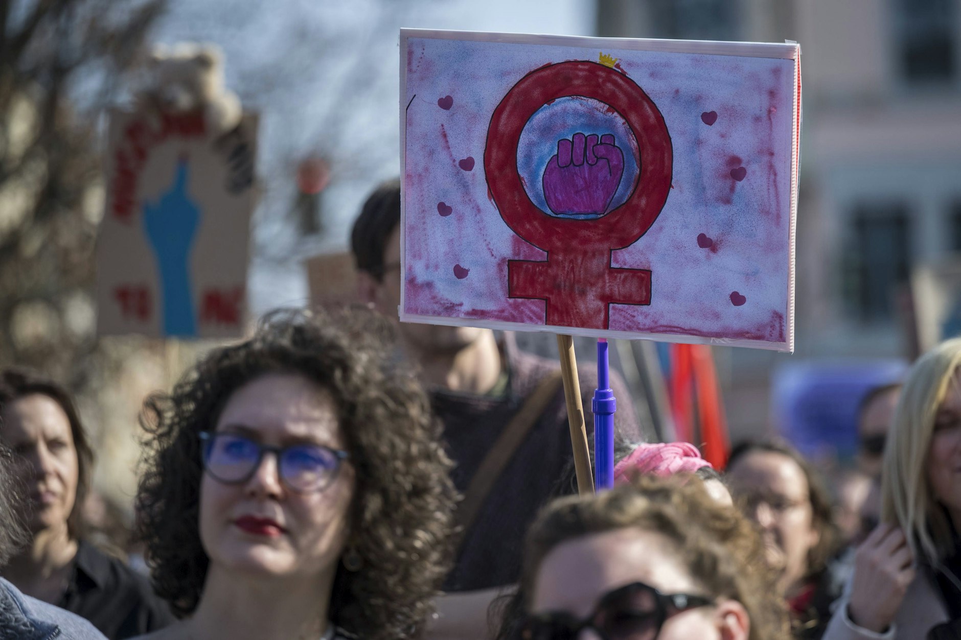 Frauen protestieren anlässlich des Frauentags in Berlin-Kreuzberg am Internationalen Frauentag (Archivfoto).