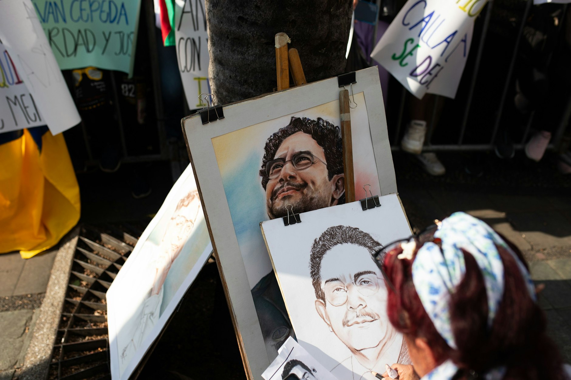 Kundgebung für Iván Cepda und der politischen Partei Pacto Historico in Medellin, Kolumbien.