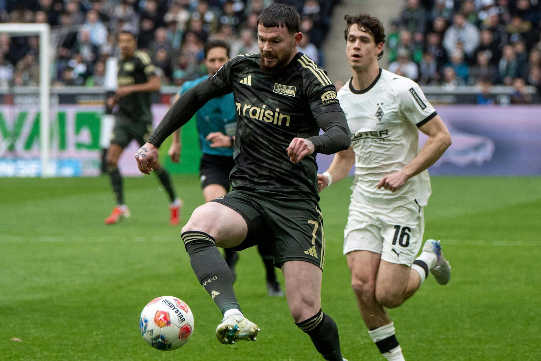 Union-Stürmer Oliver Burke hatte vor einer Woche beim 0:1 in Gladbach nur wenig Gelegenheit, ein Tor zu schießen.