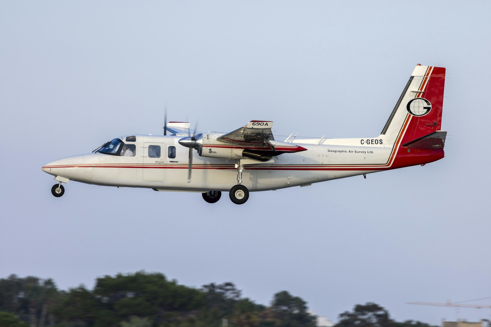Ein Flugzeug des Typs Rockwell Turbo Commander kam bei den Flügen über Ostdeutschland zum Einsatz.