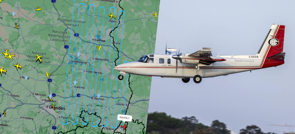 Warum fliegt ein Flugzeug in Schlangenlinien über Ostdeutschland?