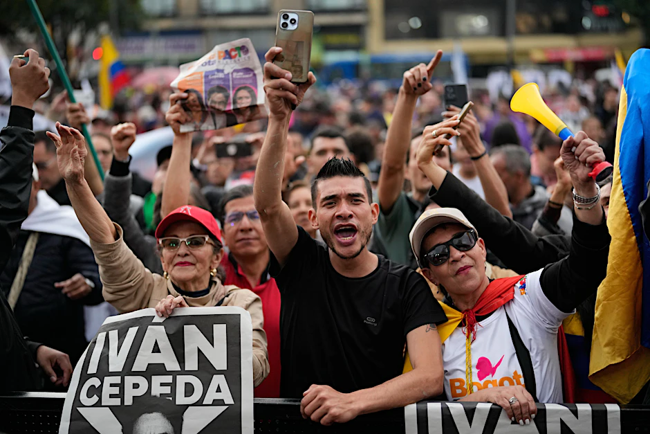 Anhänger der Linken in Bogotá: Kolumbien ist tief gespalten.