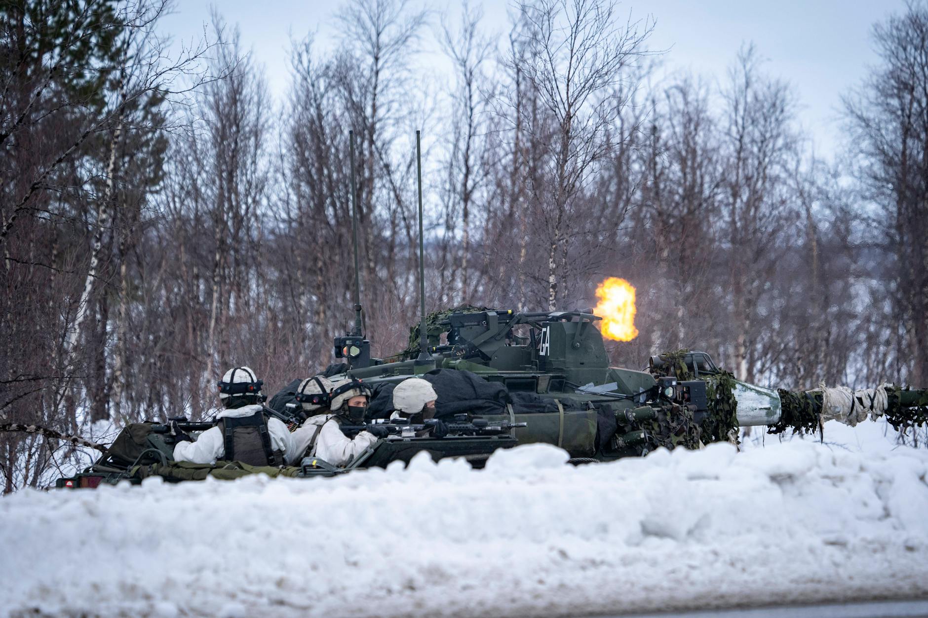 Soldaten bei der Nato-Winterübung „Nordic Response“ im Jahr 2024 in Norwegen
