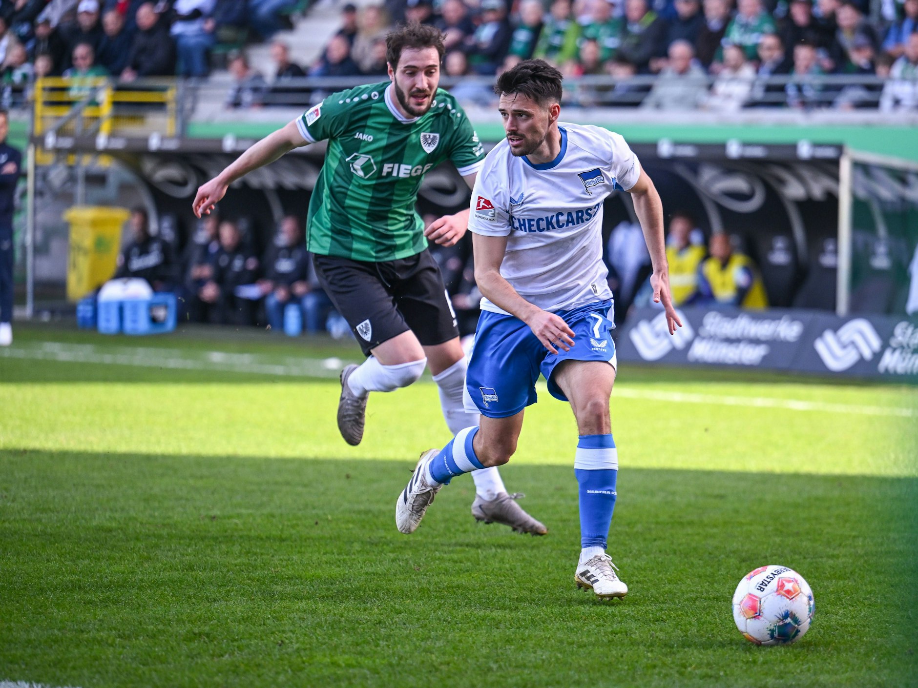 Josip Brekalo war beim 2:1-Sieg von Hertha BSC in Münster nicht zu bremsen. Der Kroate hat sich in die Stammelf gespielt.