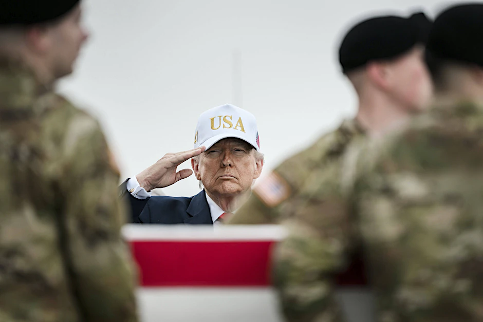 Der Kriegspräsident: Trump erweist im Iran-Krieg gefallenen Soldaten die letzte Ehre.