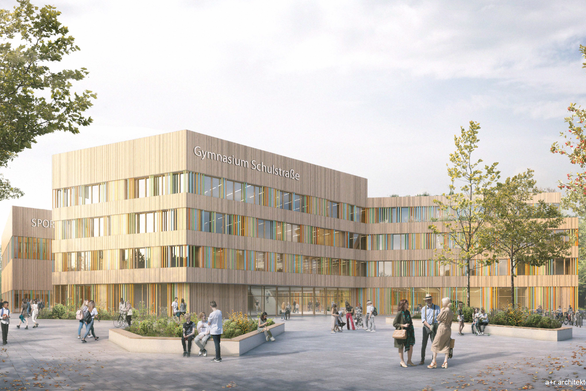 So wird das neue Gymnasium an der Schulstraße aussehen.