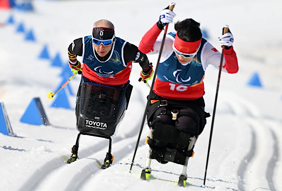 Tesero Cross-Country Skiing Stadium: Andrea Eskau (l.) aus Deutschland fuhr am Mittwoch im Para-Langlauf in die Top Ten.