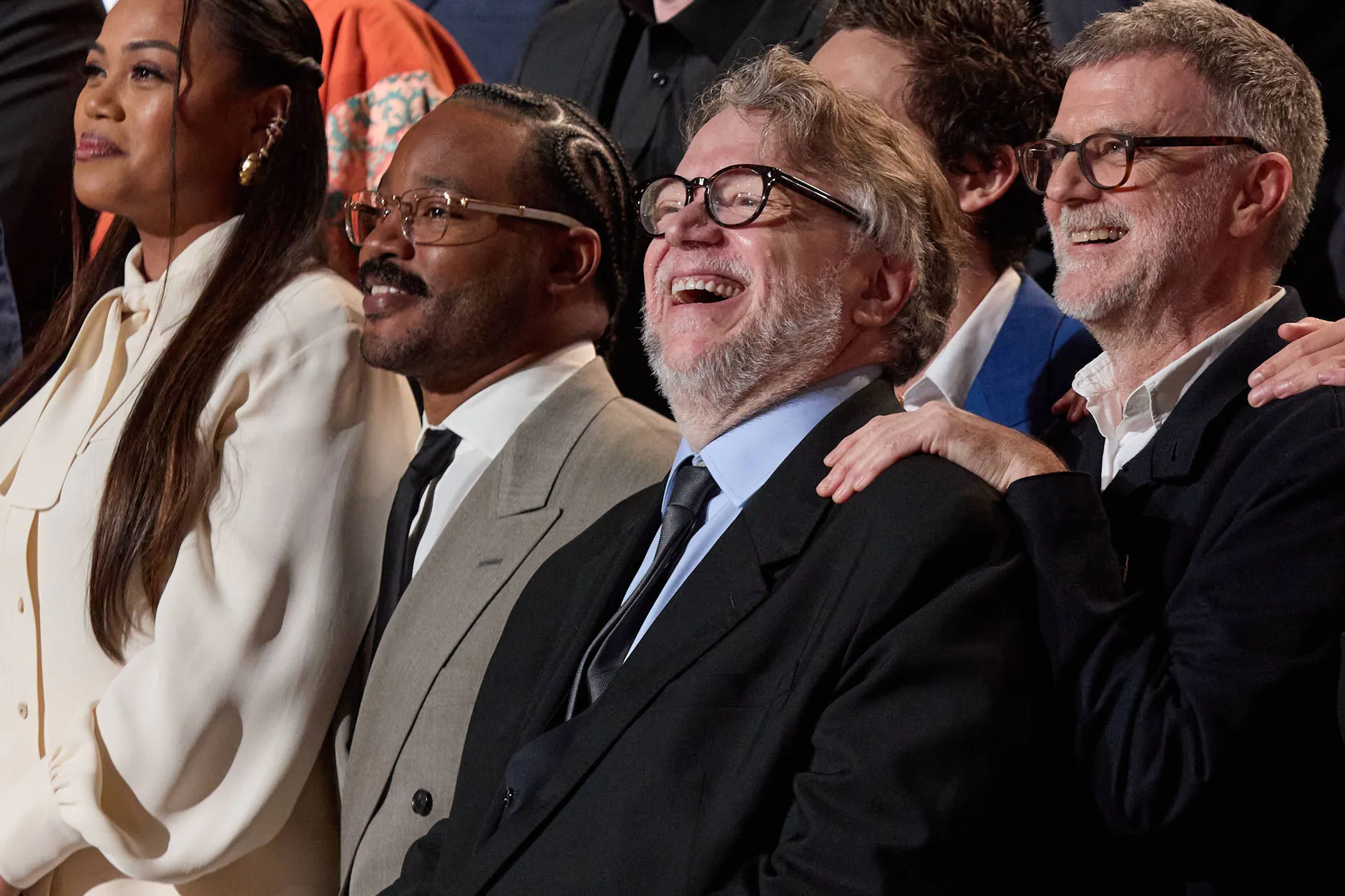 Machen sich für die 98. Oscar-Nacht bereit: Zinzi Coogler, Ryan Coogler, Guillermo del Toro und Paul Thomas Anderson (v.l.)