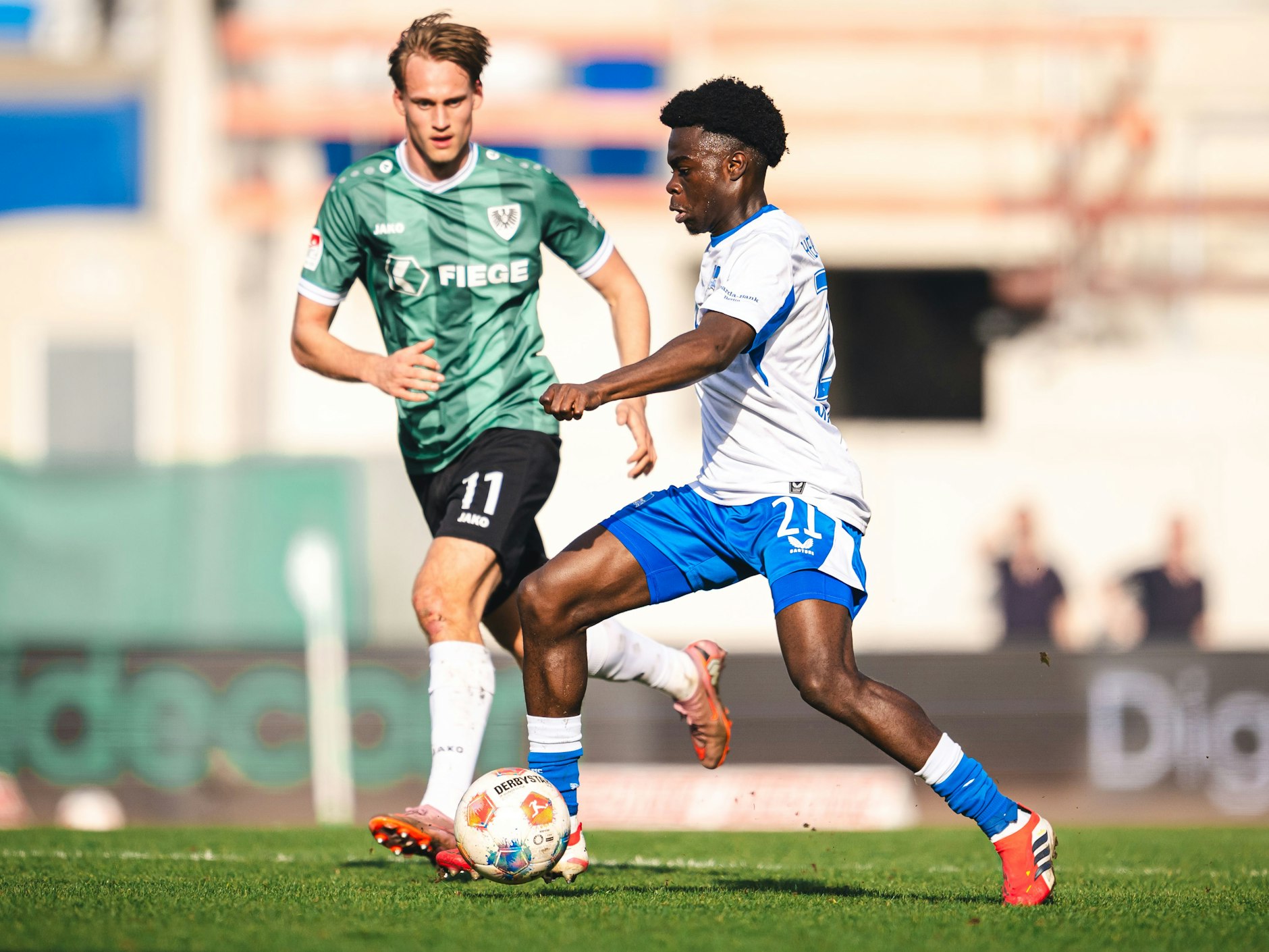 Gute Zweikämpfe, gutes Auge! Bobo Lum überzeugte als Joker bei Herthas 2:1-Sieg in Münster.