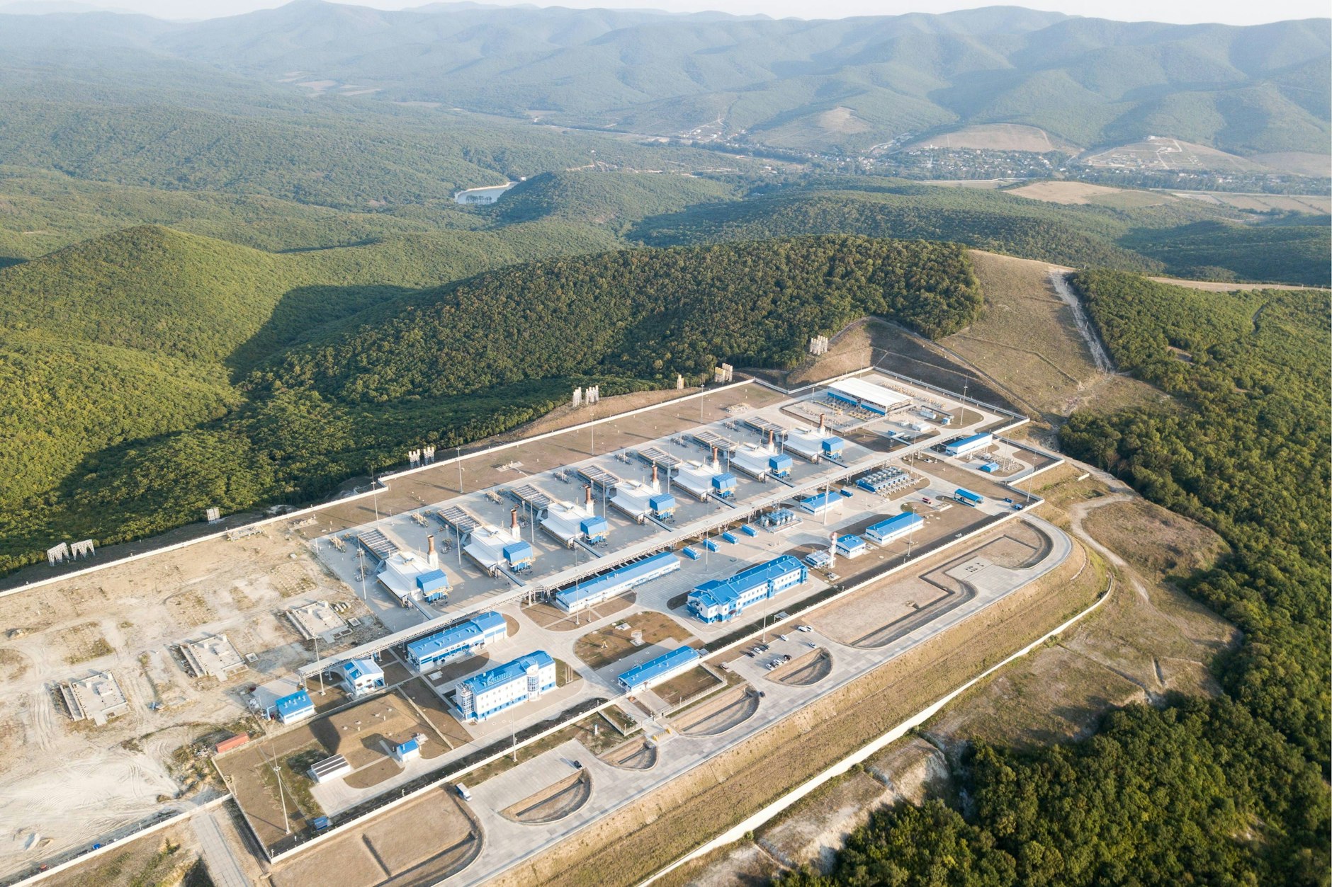 Die Kompressorstation Russkaja bei Anapa in der Region Krasnodar ist ein zentraler Einspeisepunkt für die TurkStream-Pipeline.