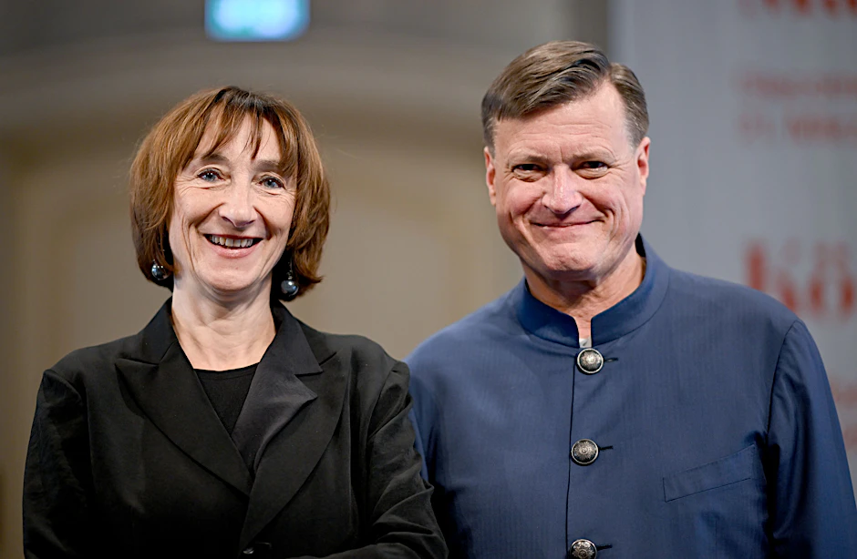 Intendantin Elisabeth Sobotka und Generalmusikdirektor Christian Thielemann vor der Spielzeitpressekonferenz der Staatsoper