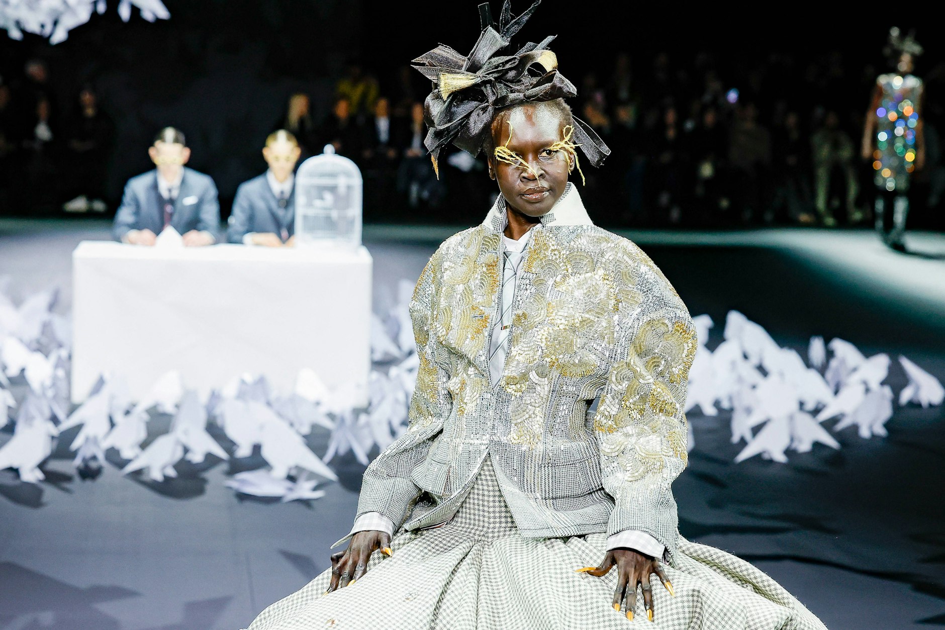 Das südsudanesisch-britische Model Alek Wek bei der New York Fashion Week. Sie wurde in den 1990er Jahren in London entdeckt und gilt als Vorbild für viele Models aus dem Südsudan.