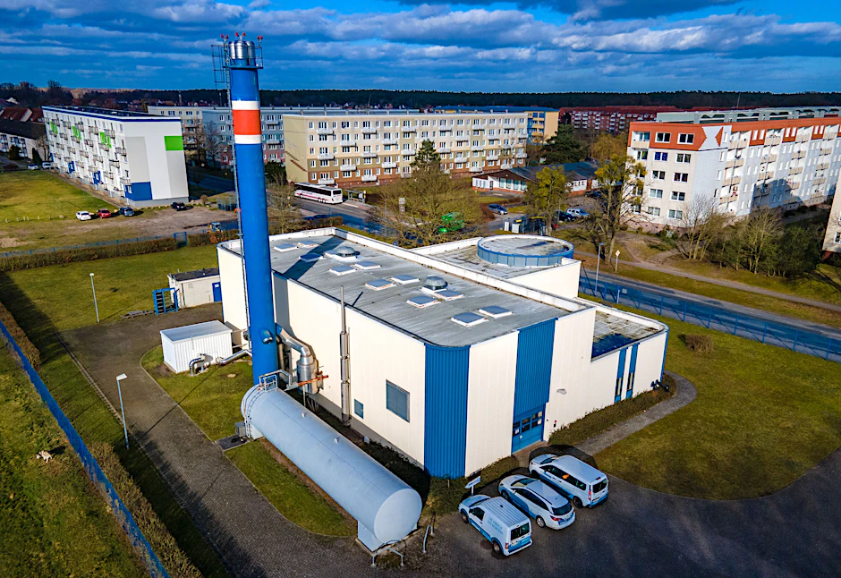 Das älteste deutsche Erdwärmekraftwerk Neustadt-Glewe in Mecklenburg-Vorpommern.