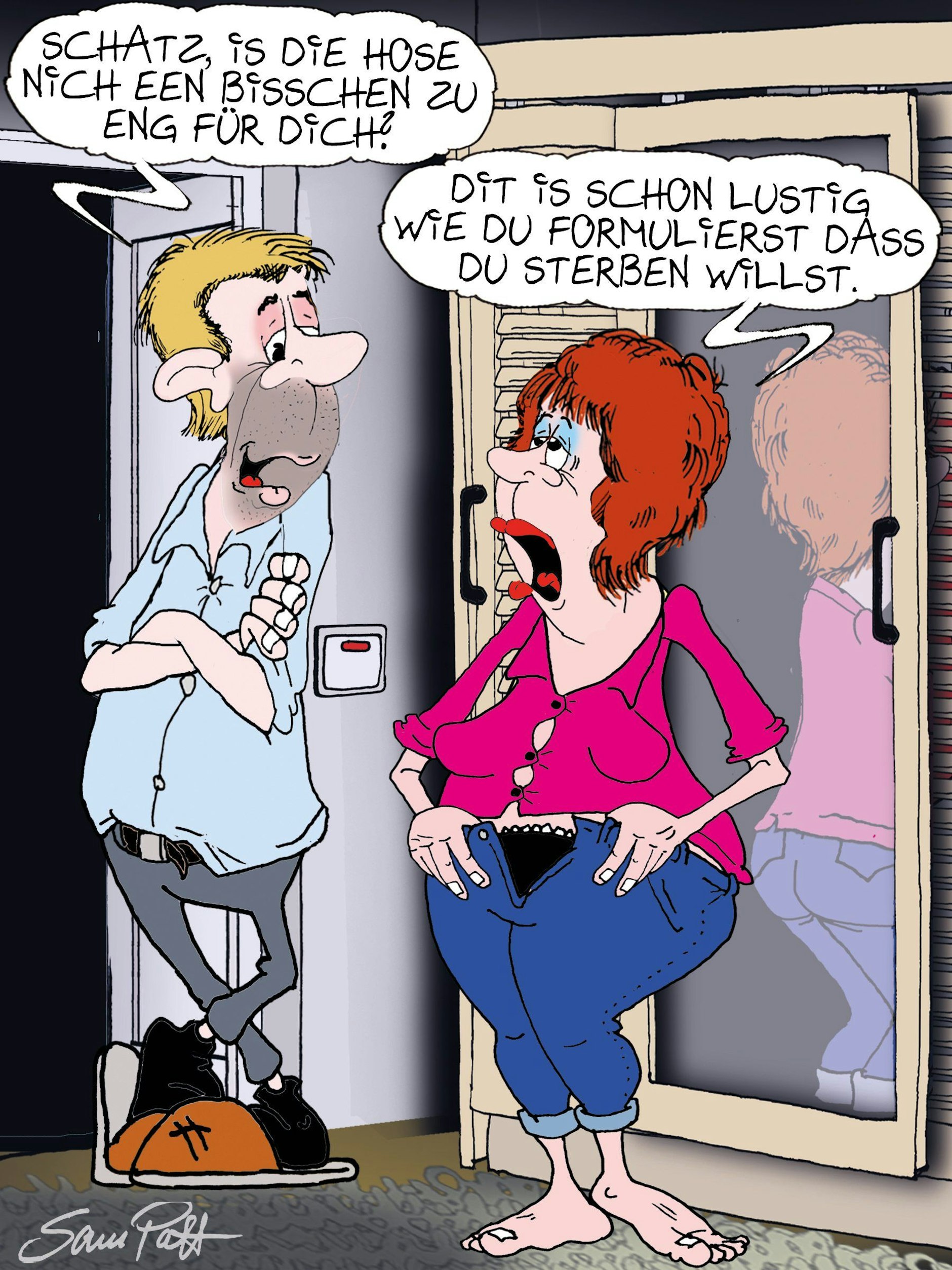 Der Cartoon des Tages kommt auch heue von Sam Paff, unserem Zeichner, der Sie jeden Tag mit dem besten Berliner Humor erfreut.