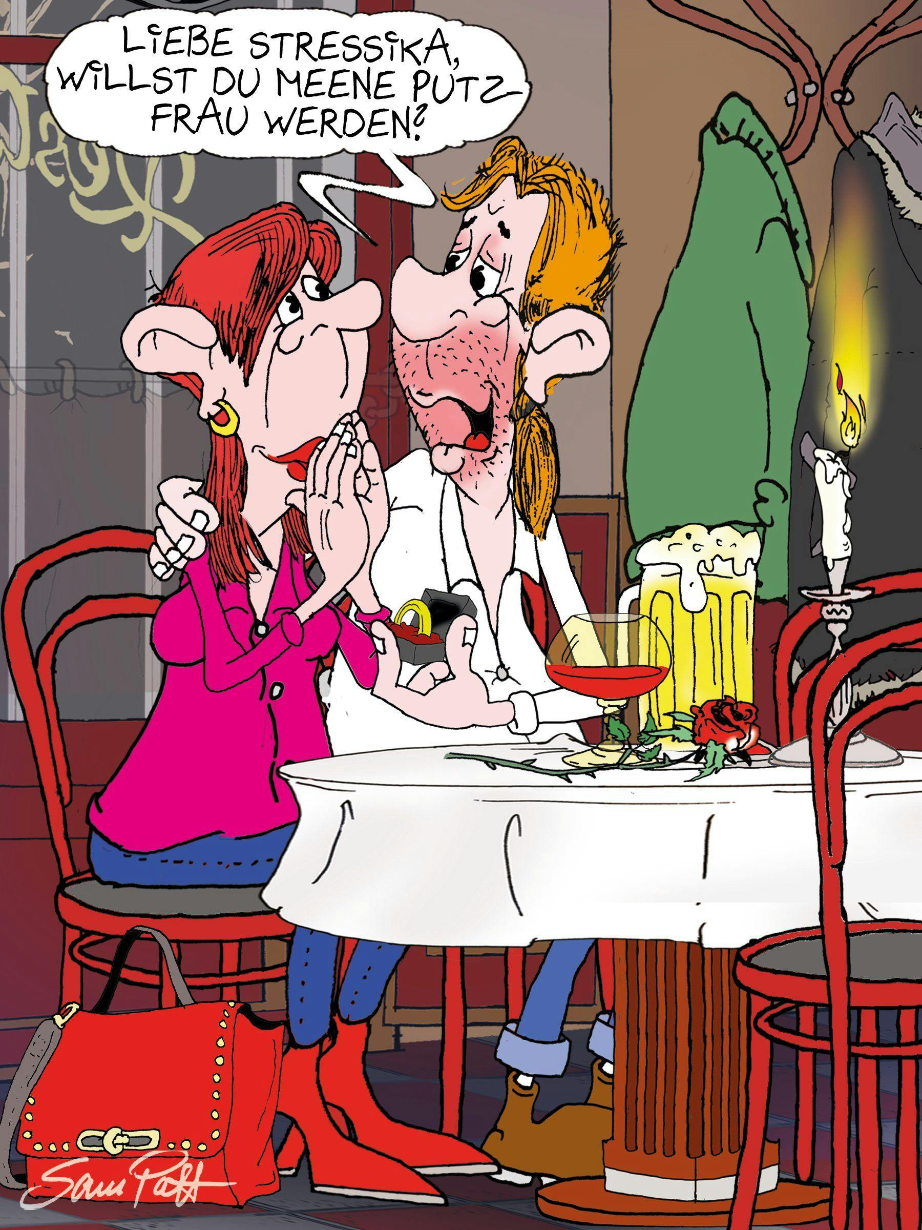 Der Cartoon des Tages überrascht dank Zeichner Sam Paff aus Berlin jeden Tag mit Berliner Humor.