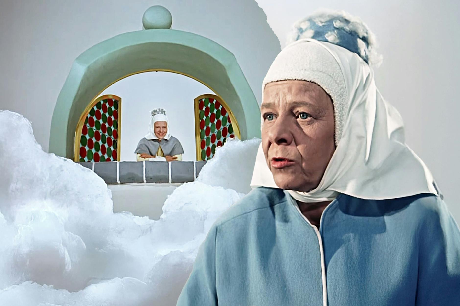 Schauspielerin Mathilde Danegger spielte die Rolle der Frau Holle, die für den Schnee auf der Erde sorgt. Das Märchen wurde in der DDR 1963 zum ersten Mal gezeigt.