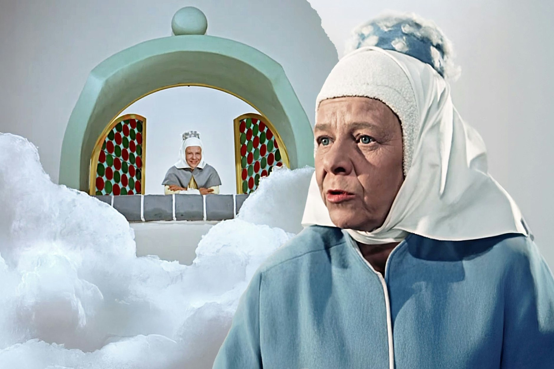 Schauspielerin Mathilde Danegger spielte die Rolle der Frau Holle, die für den Schnee auf der Erde sorgt. Das Märchen wurde in der DDR 1963 zum ersten Mal gezeigt.