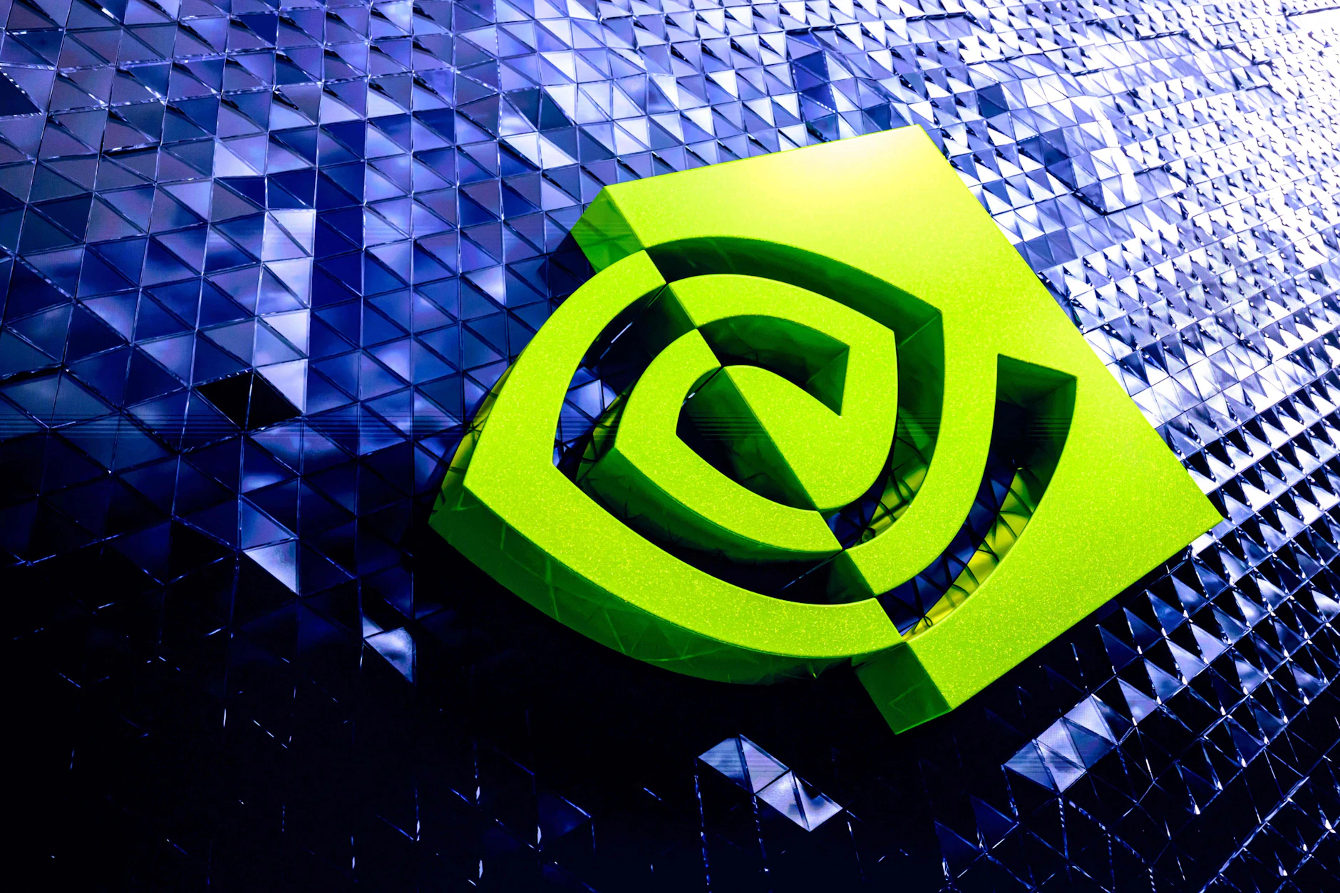 Das Nvidia-Logo bei der jährlichen KI-Konferenz GTC in San Jose, Kalifornien.